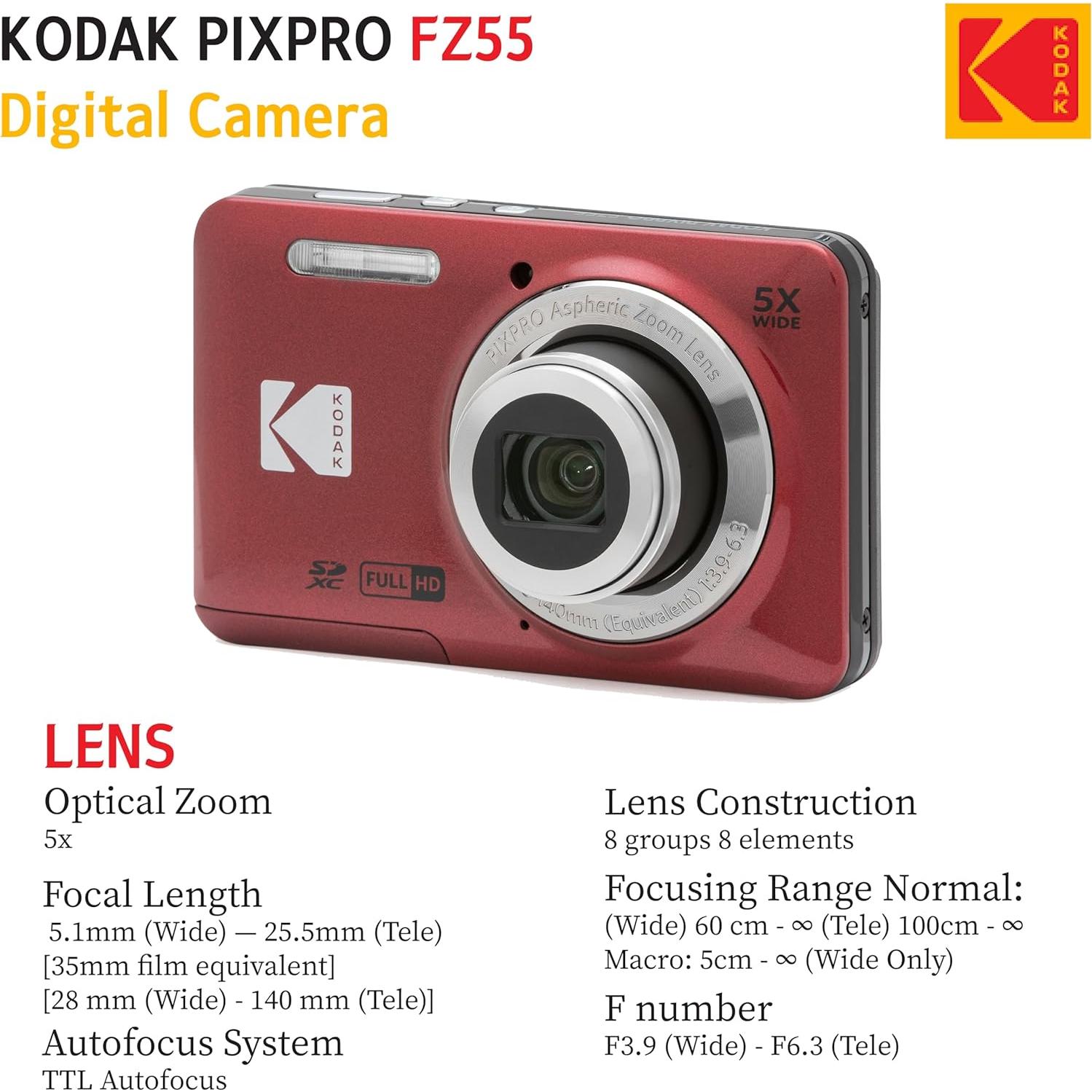 Cámara Digital Kodak PIXPRO FZ55 16MP 5X Zoom 28mm Full HD