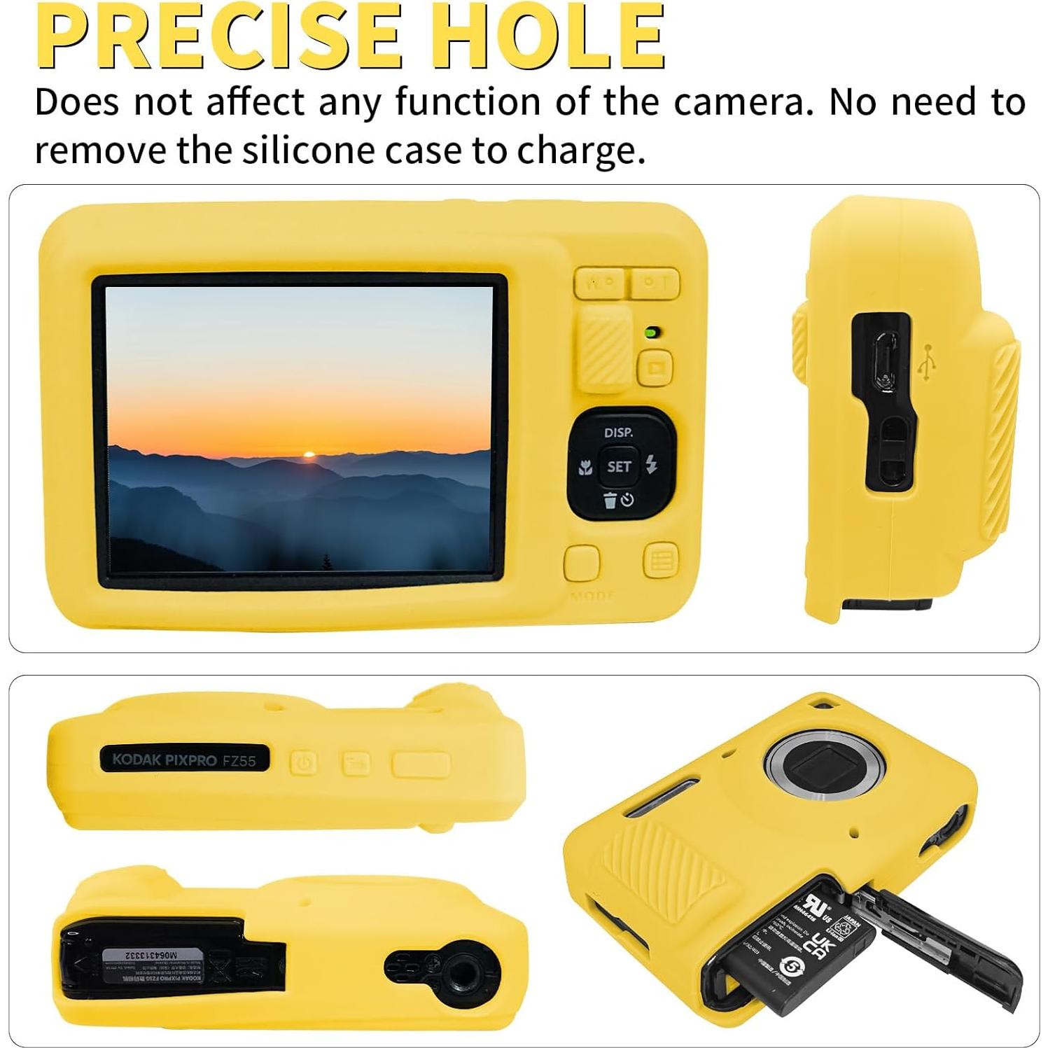Funda de Cámara Easy Hood para KODAK PIXPRO FZ55 Amarillo