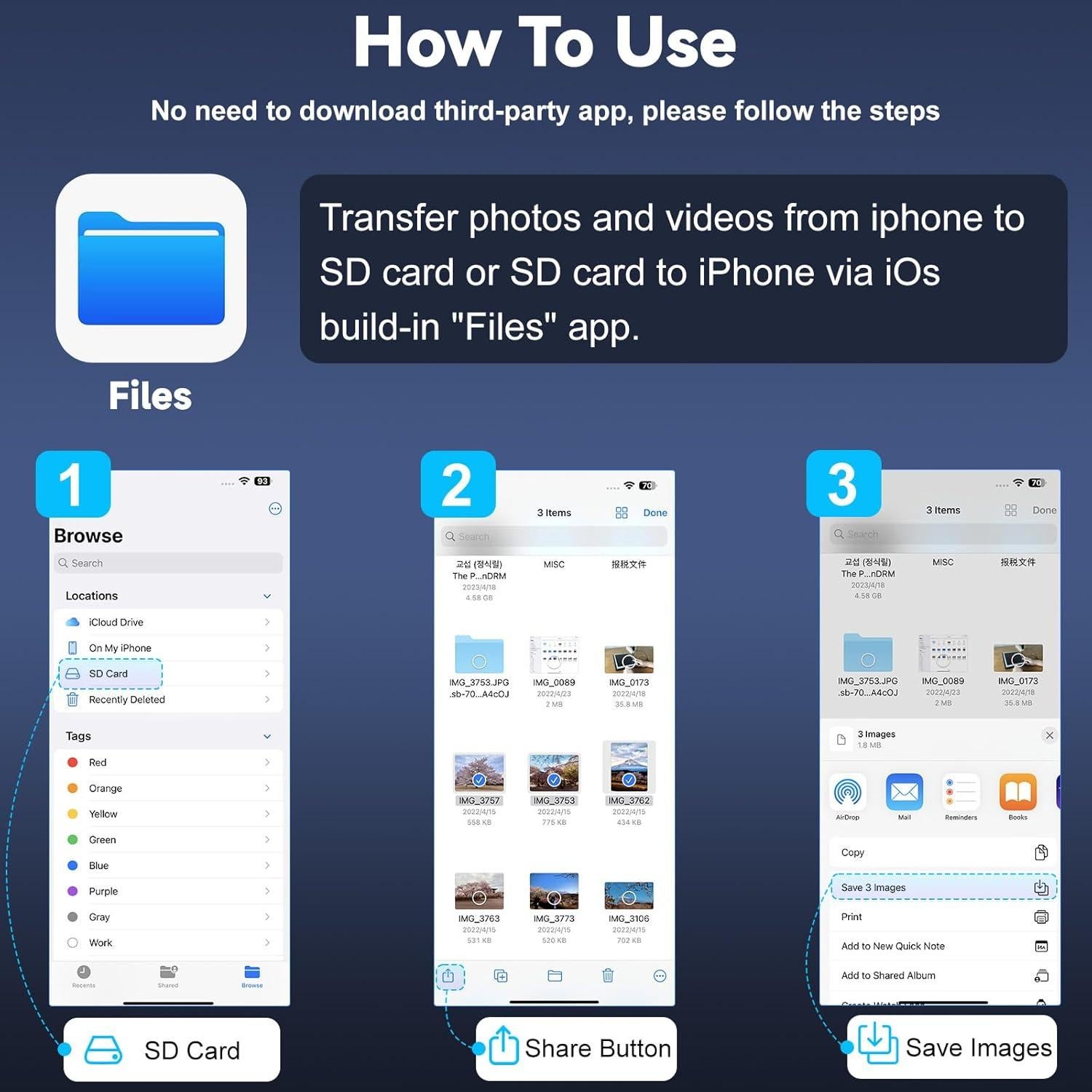 Lector de Tarjetas SD USB-C Vrllinking para iPhone 15/16 y iPad