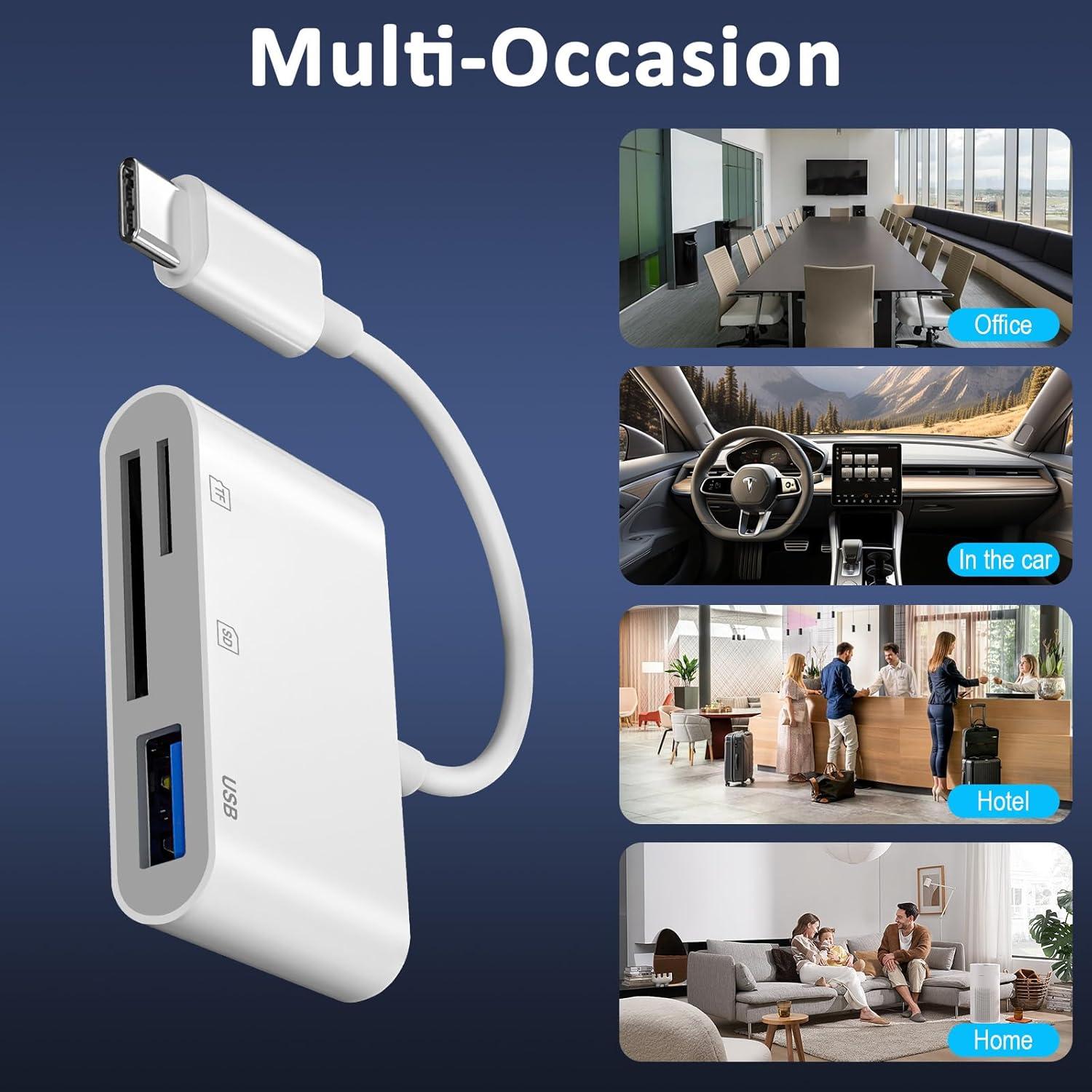 Lector de Tarjetas SD USB-C Vrllinking para iPhone 15/16 y iPad