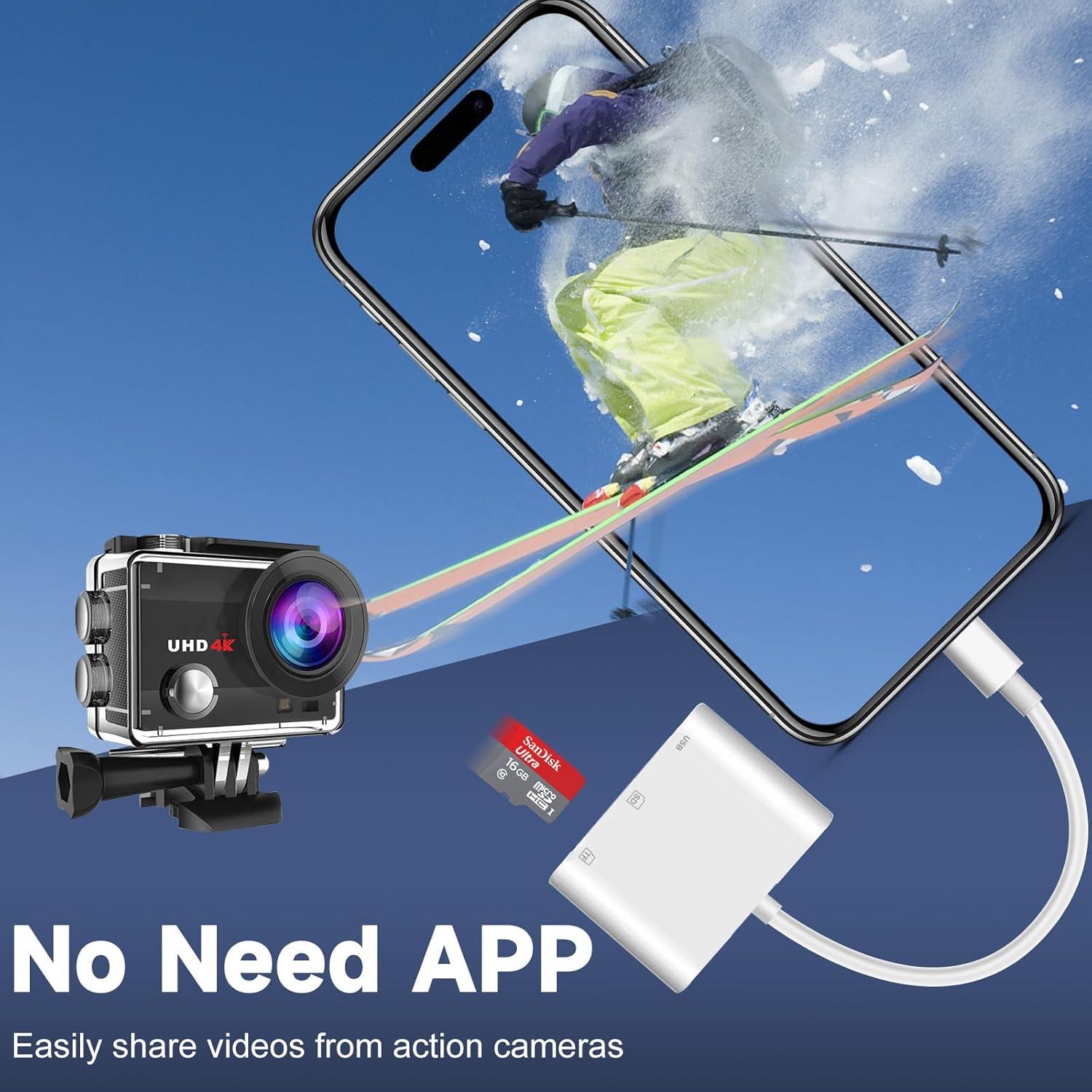 Lector de Tarjetas SD USB-C Vrllinking para iPhone 15/16 y iPad