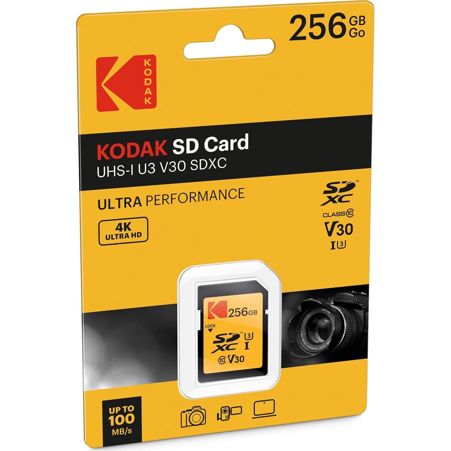 Tarjeta SDXC Kodak 256GB UHS-I U3 V30 Ultra 95MB/s