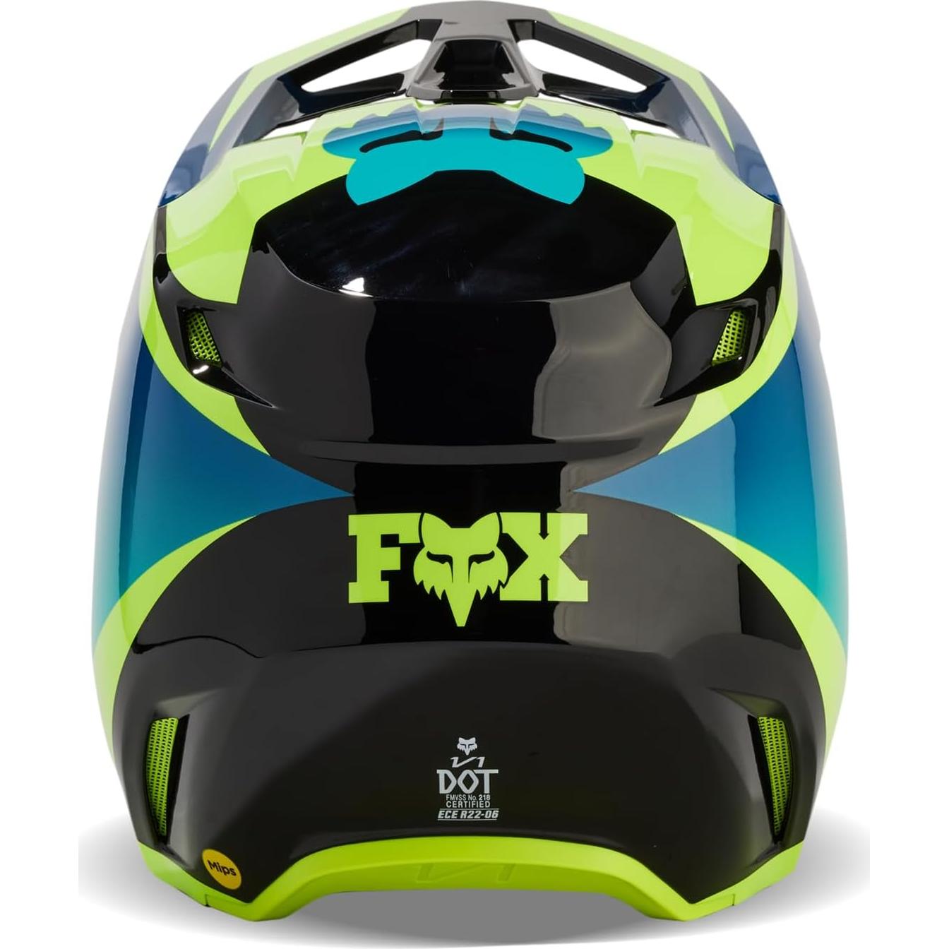 Casco de Motocross Fox Racing V1 Negro/Azul 2X Mips