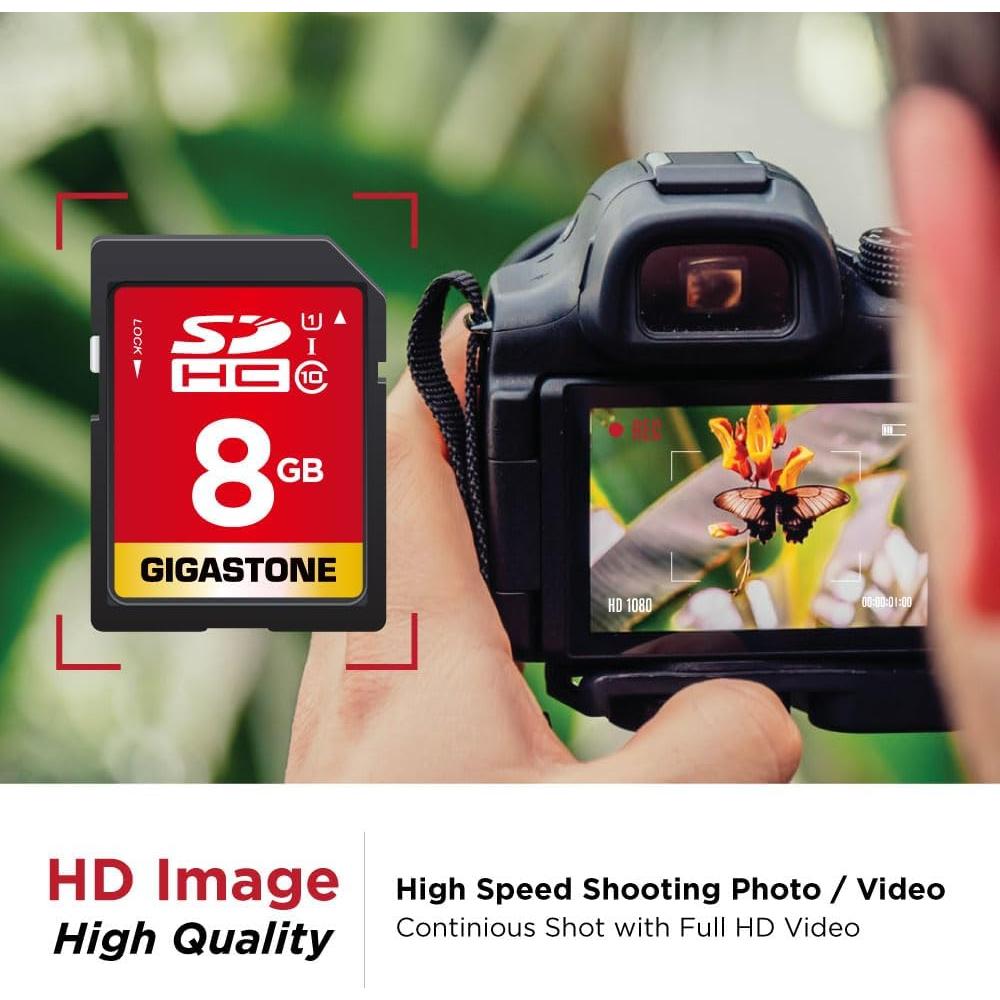 Tarjetas SD Gigastone 8GB UHS-I U1 Clase 10 Paquete 10 Unidades