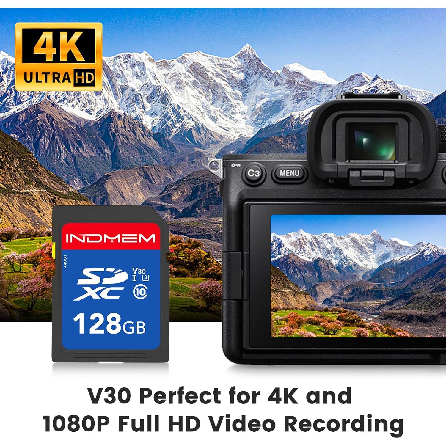 Tarjeta SD 128GB elecacc UHS-I V30 Clase 10 Alta Velocidad