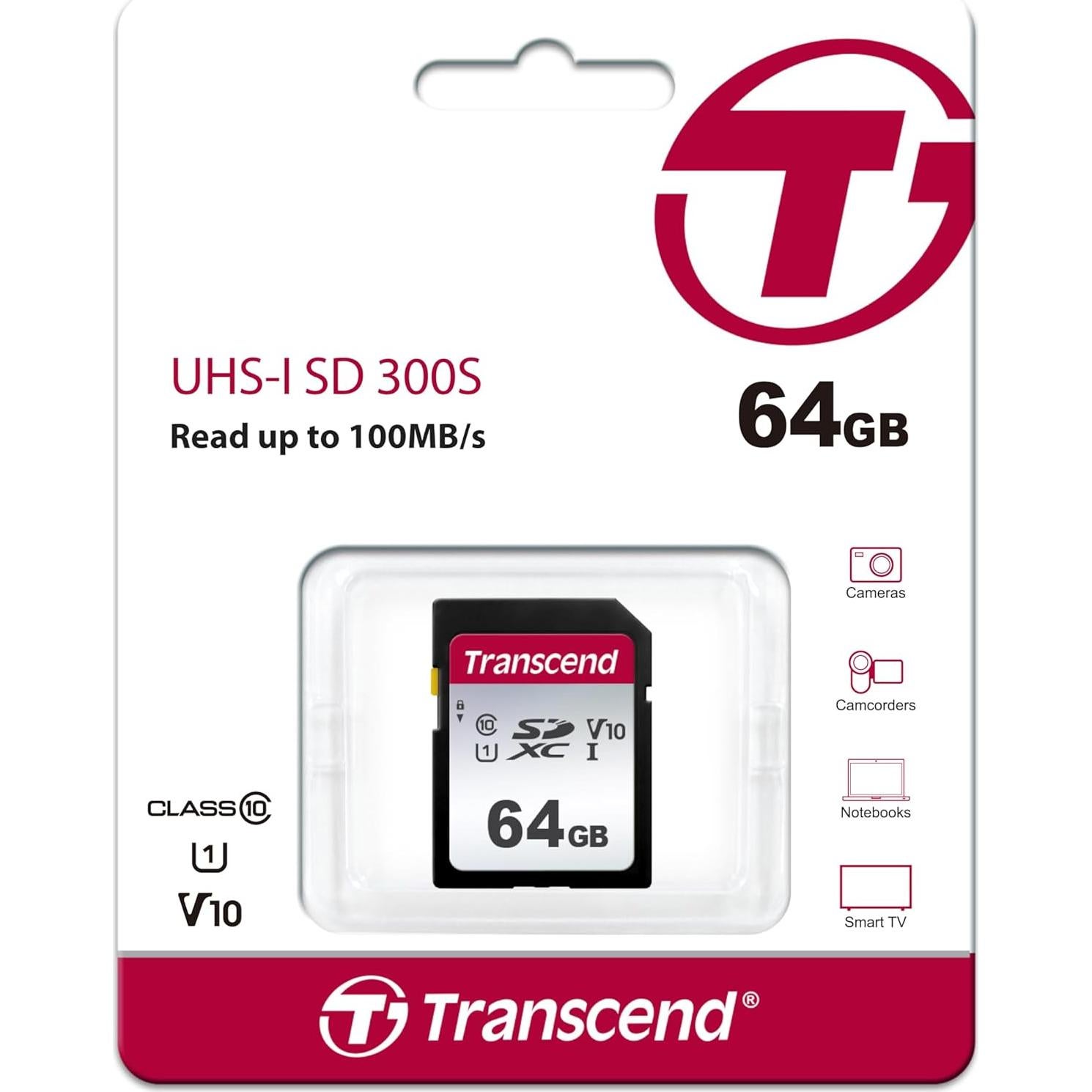 Tarjeta de Memoria SDXC Transcend 64GB UHS-I 100MB/s Clase 10