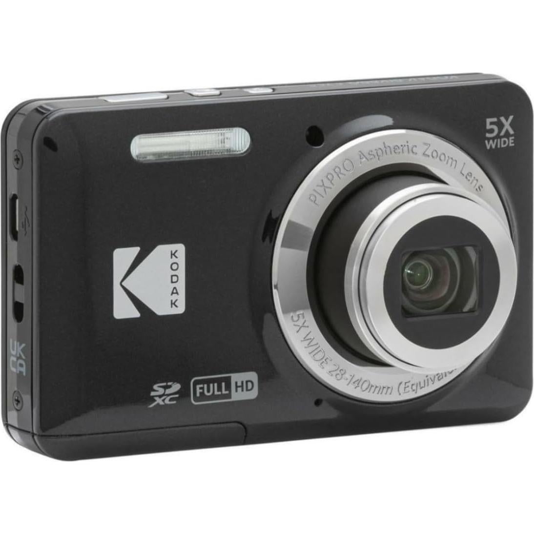 Cámara Digital Kodak PIXPRO FZ55 Negra + Funda + Tarjeta 32GB