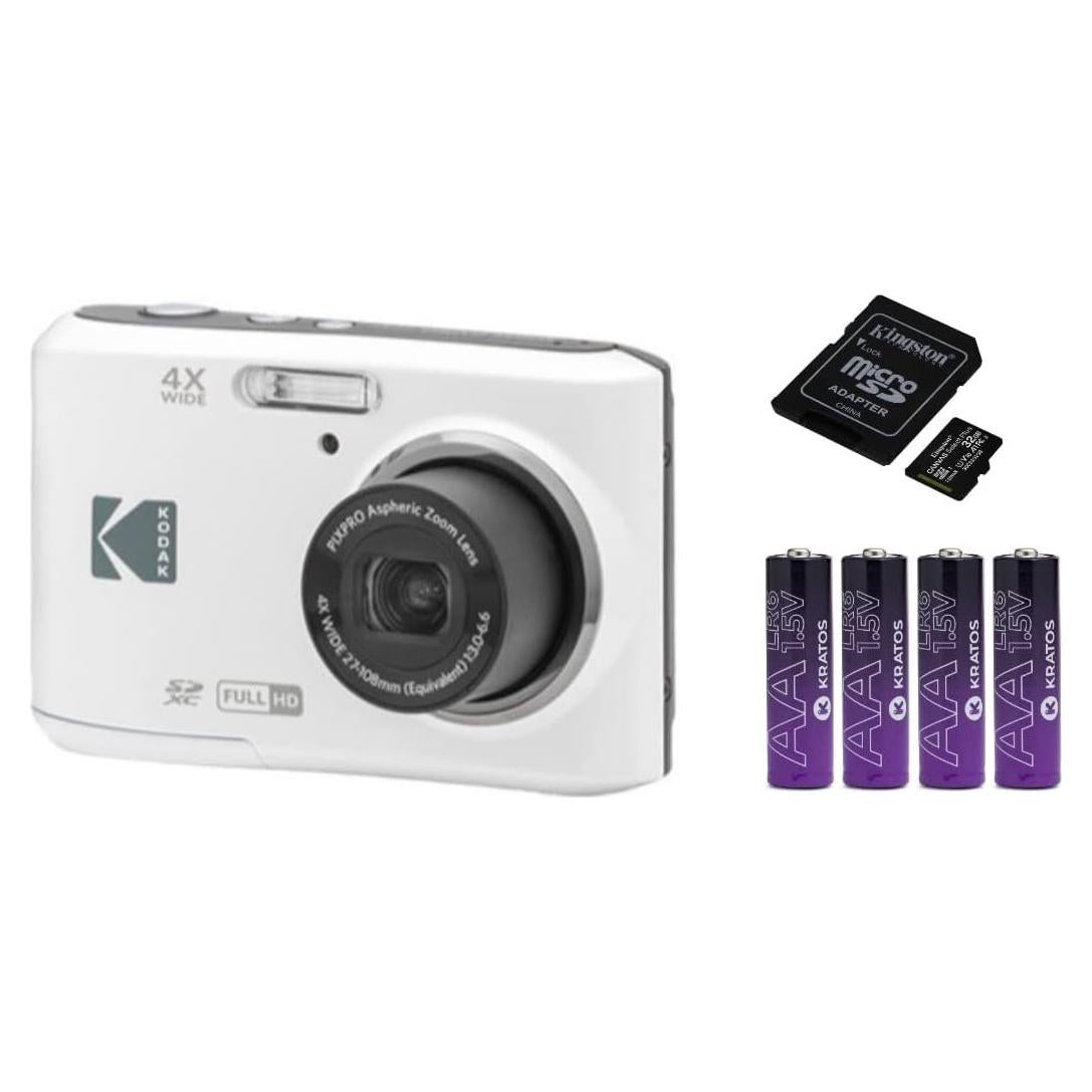 Cámara Digital Kodak PIXPRO FZ45 Zoom 20MP + Tarjeta 32GB + Baterías AA