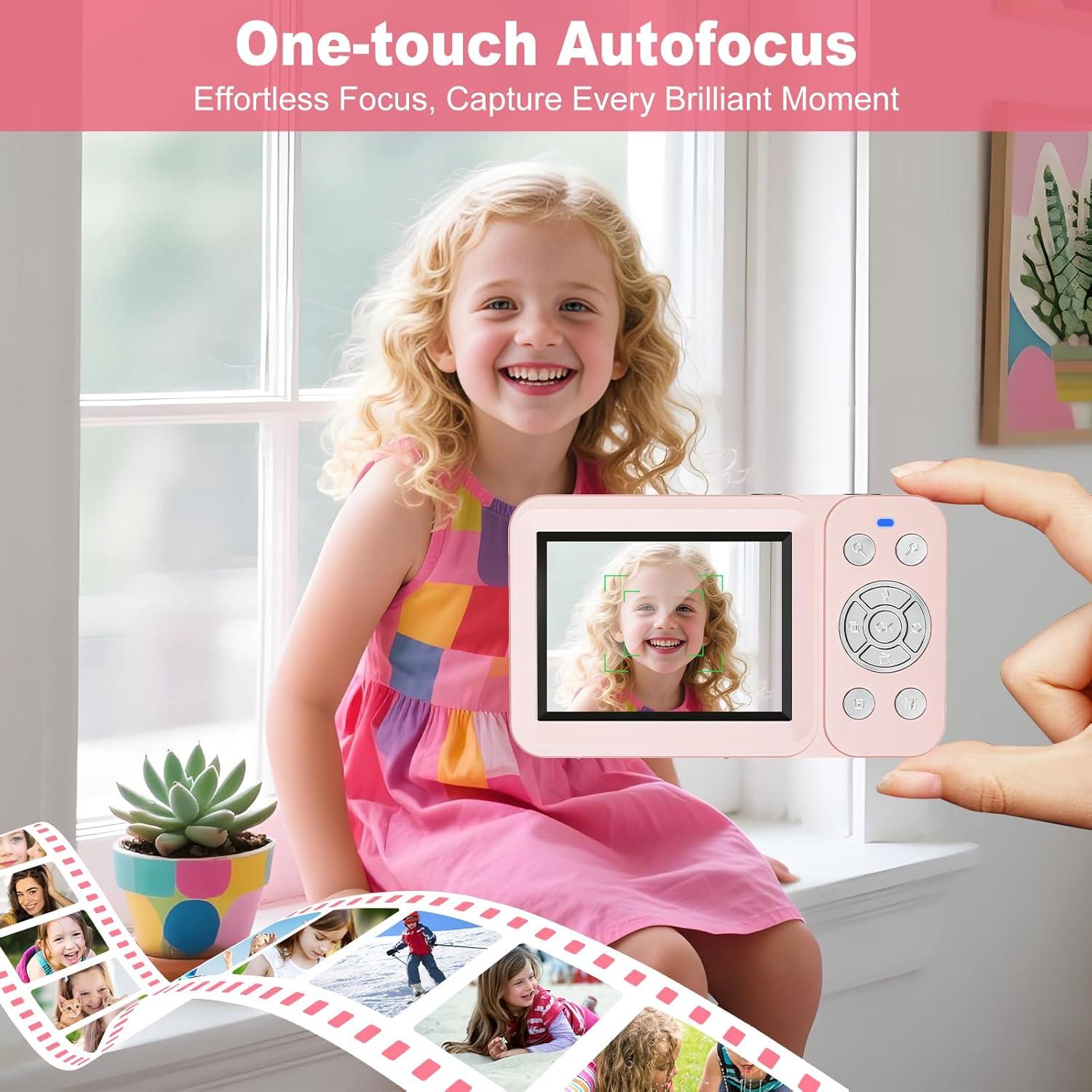 Cámara Digital HSZTJJYP 4K 64MP Rosa con Zoom 18x y 64GB