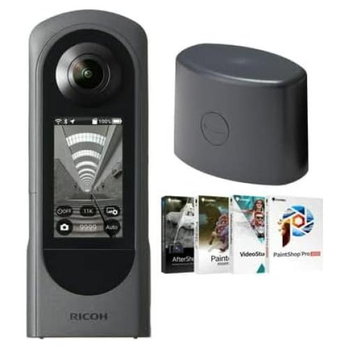 Cámara 360 Grados Ricoh Theta X con Tapa de Lente y Software