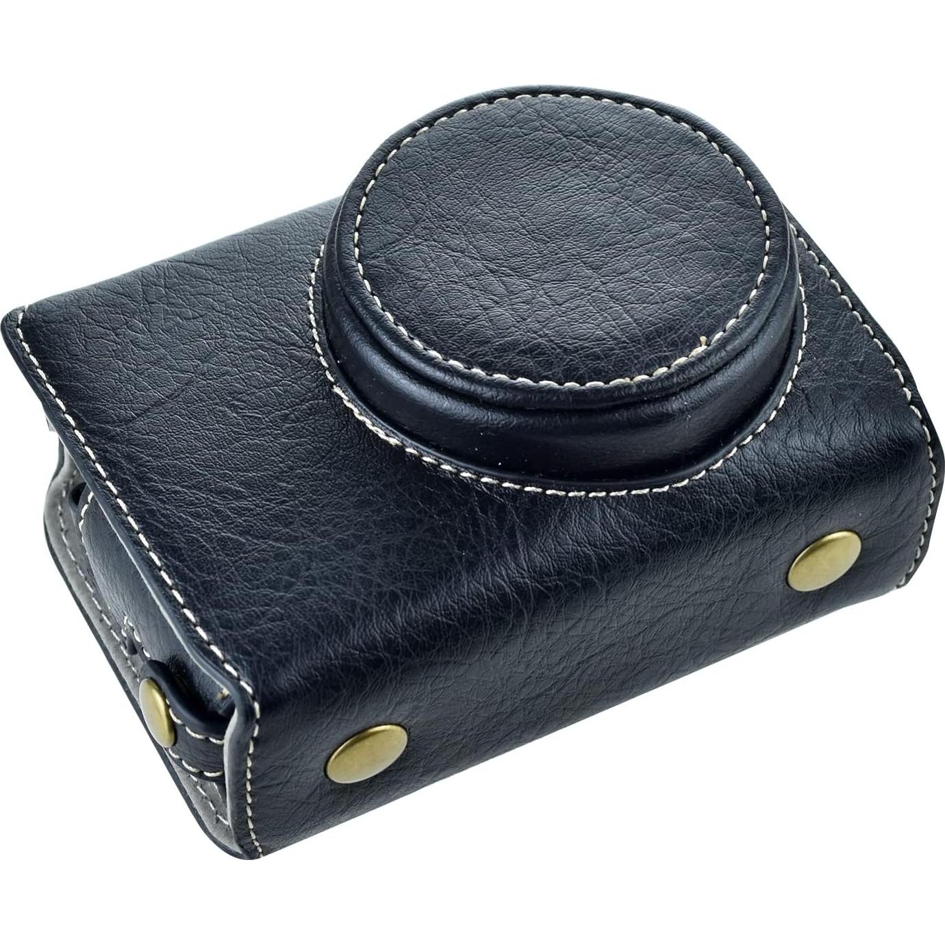 Funda de cámara de cuero PU Rieibi para Ricoh GR III/GR IIIx - Negro