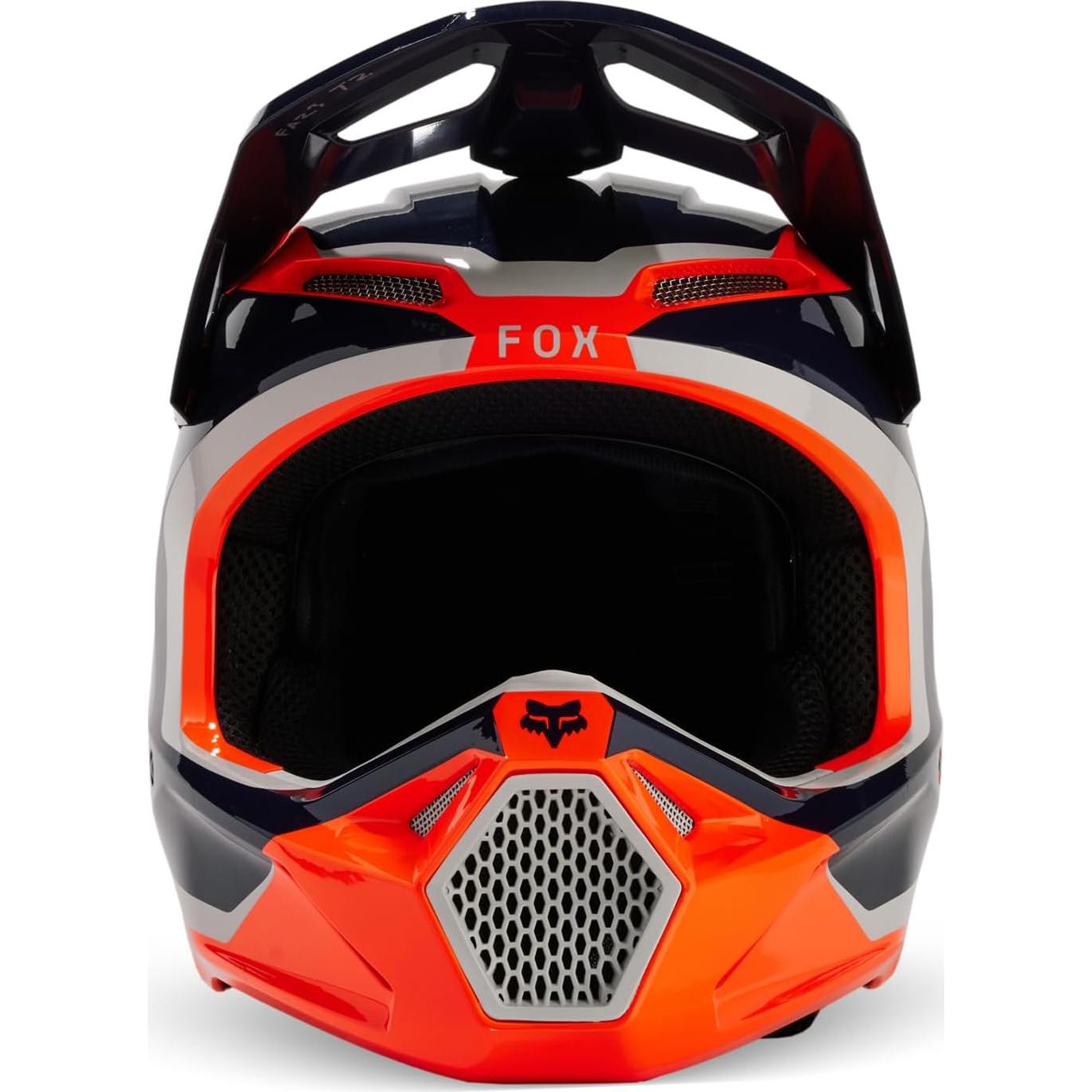 Casco de Motocross Fox Racing V1 Negro/Naranja 2X