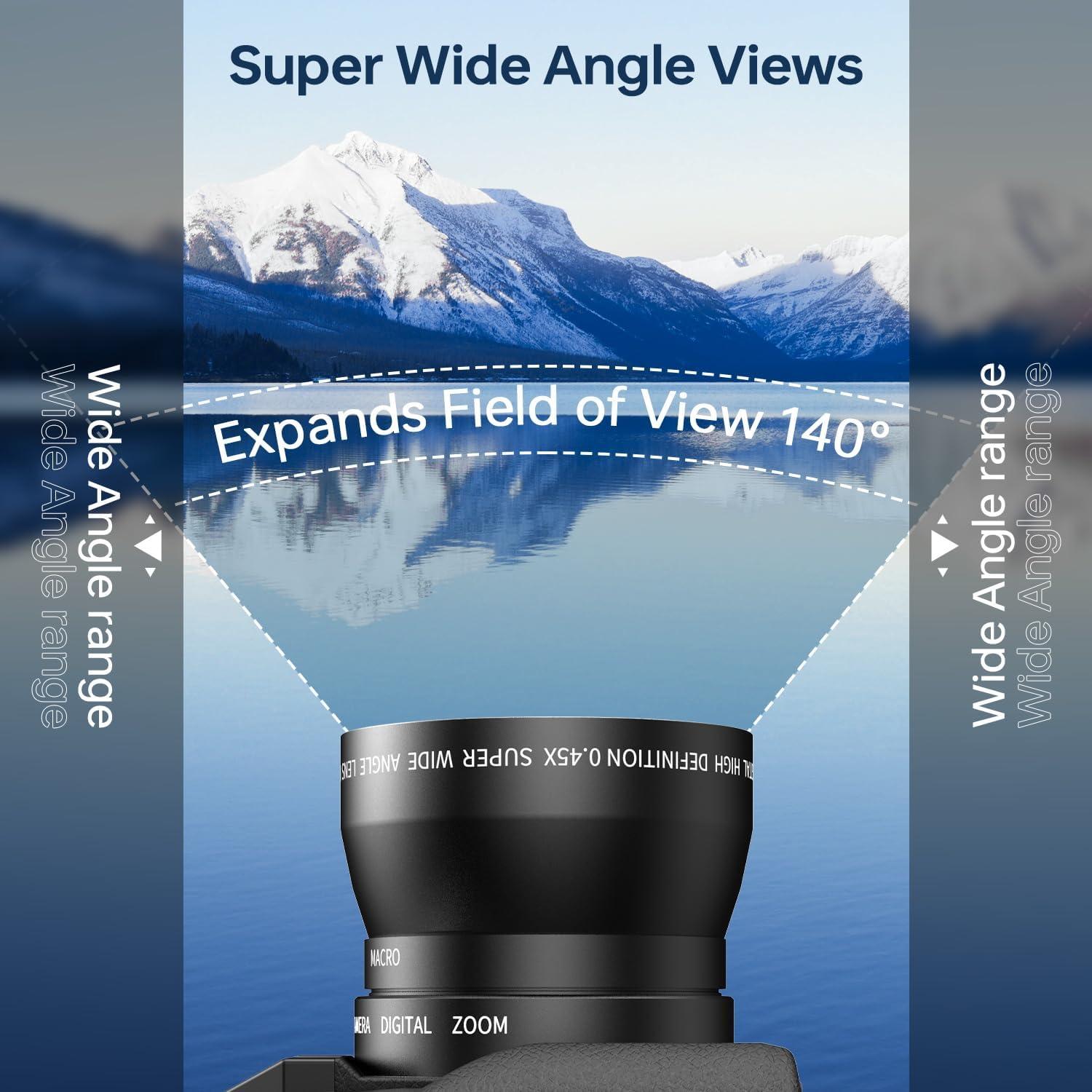 Cámara Digital 4K Dumjug CDR10 56MP con Lente Gran Angular 52mm