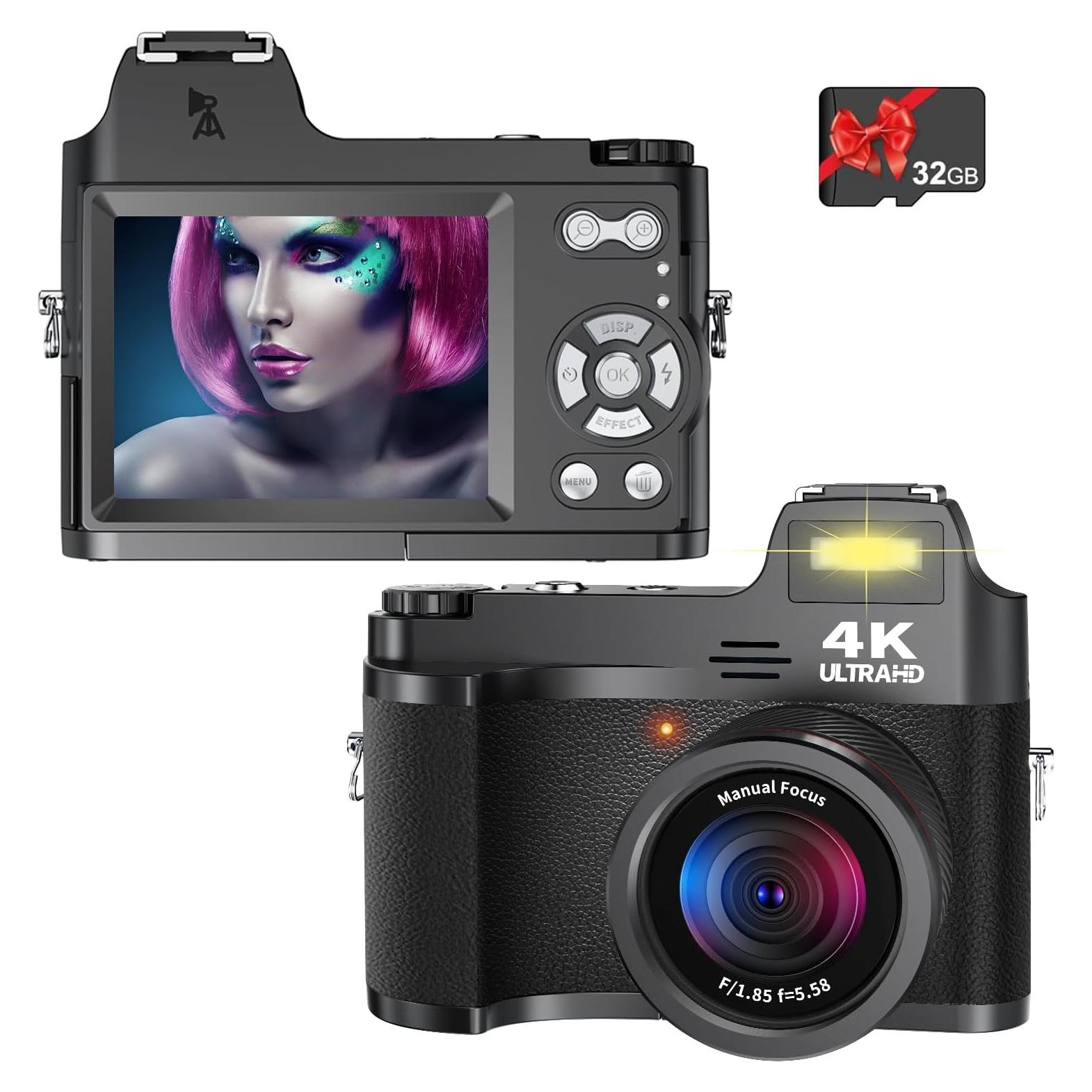 Cámara Digital 4K Rumyums 48MP con Pantalla de 3" y Zoom 18x