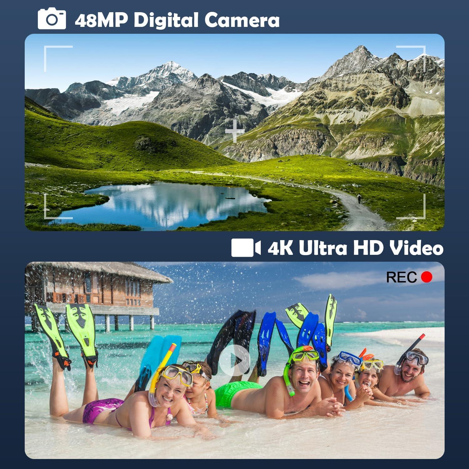 Cámara Digital 4K Rumyums 48MP con Pantalla de 3" y Zoom 18x