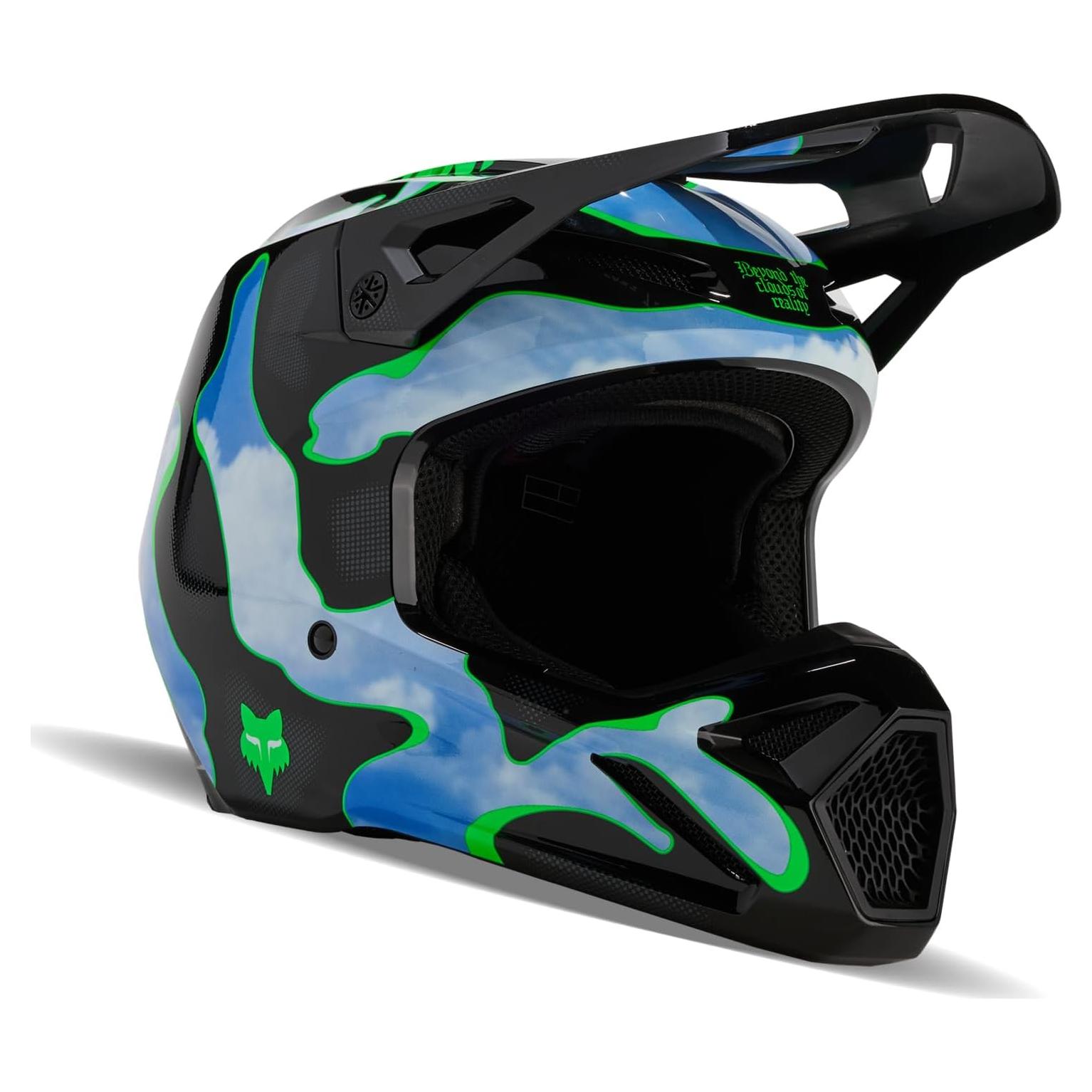 Casco de Motocross Fox Racing V1 Negro/Azul 2X Mips