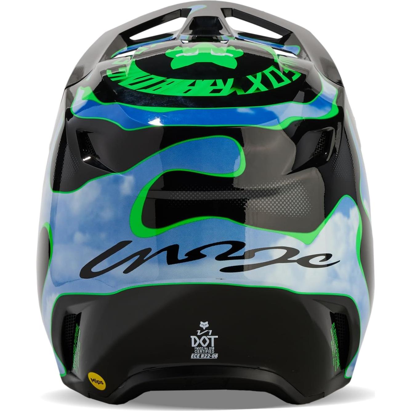 Casco de Motocross Fox Racing V1 Negro/Azul 2X Mips
