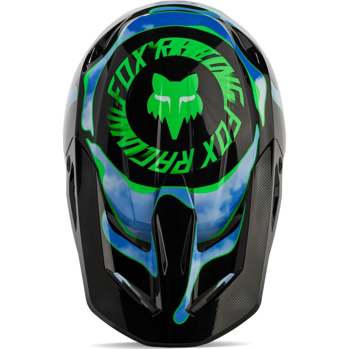 Casco de Motocross Fox Racing V1 Negro/Azul 2X Mips