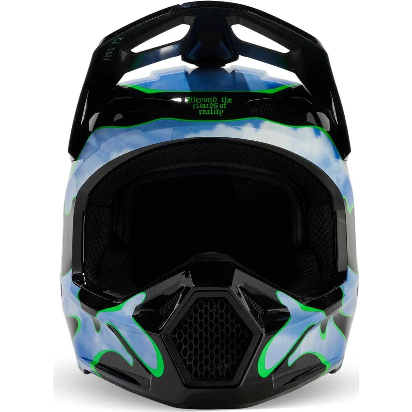Casco de Motocross Fox Racing V1 Negro/Azul 2X Mips