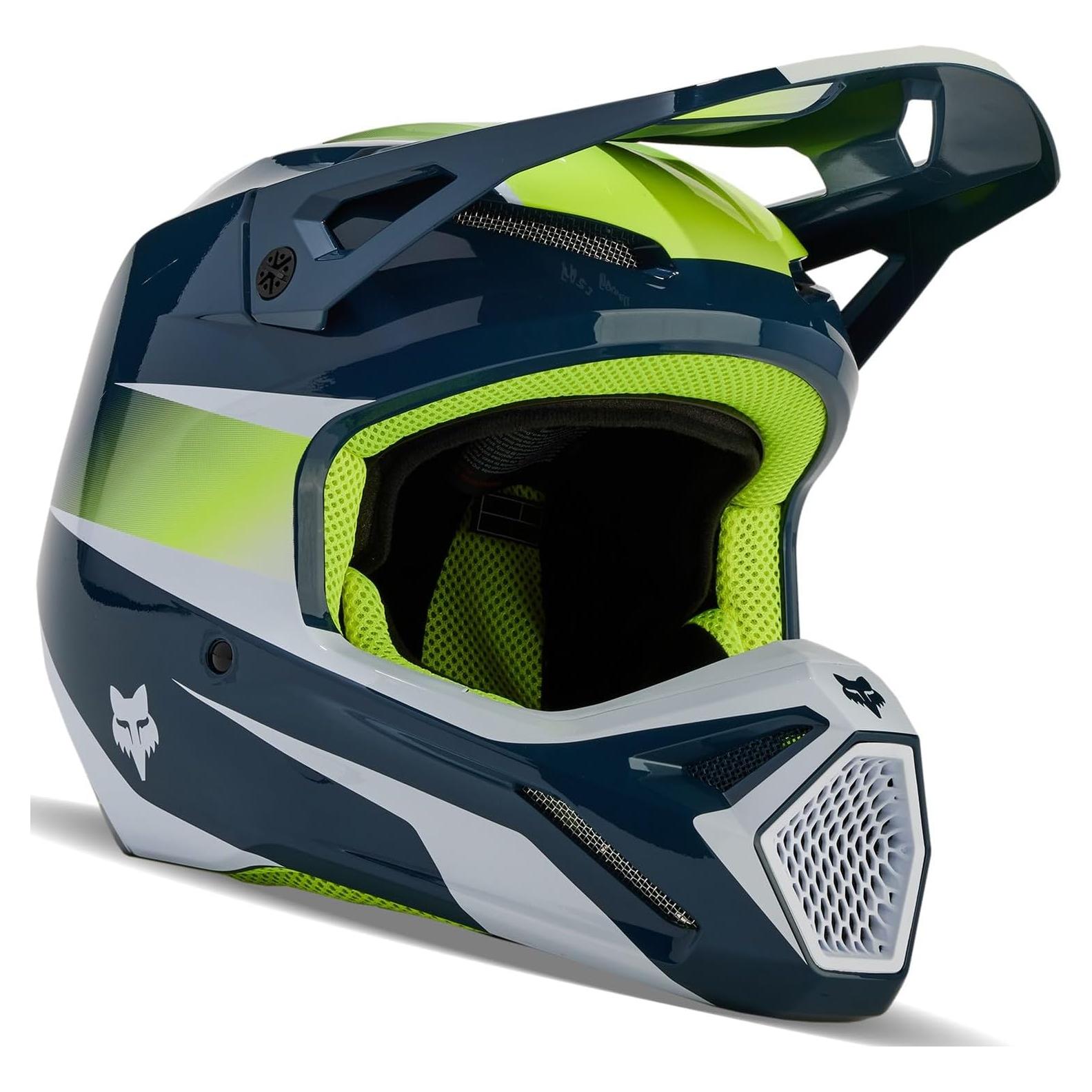 Casco de Motocross Fox Racing V1 Negro/Ballast Azul 2X