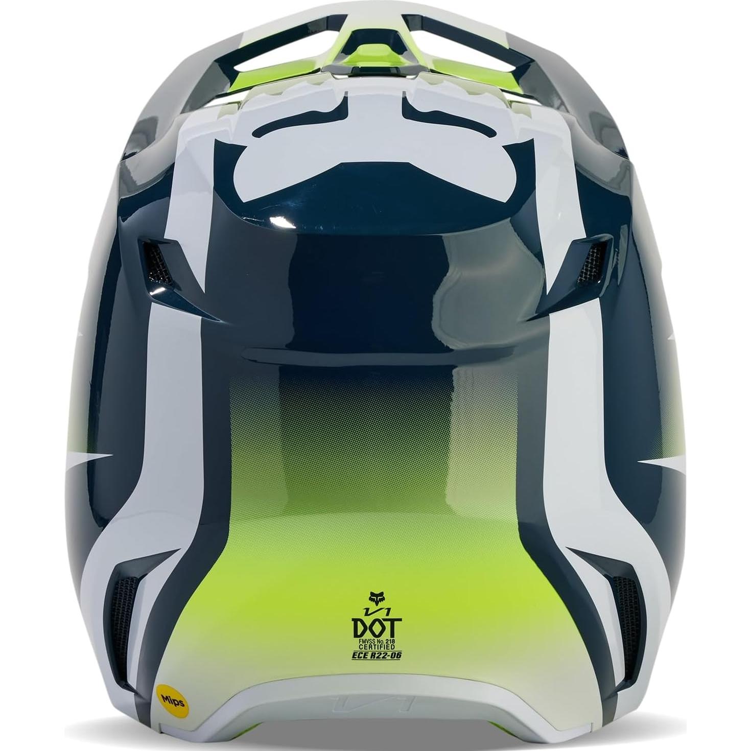 Casco de Motocross Fox Racing V1 Negro/Ballast Azul 2X