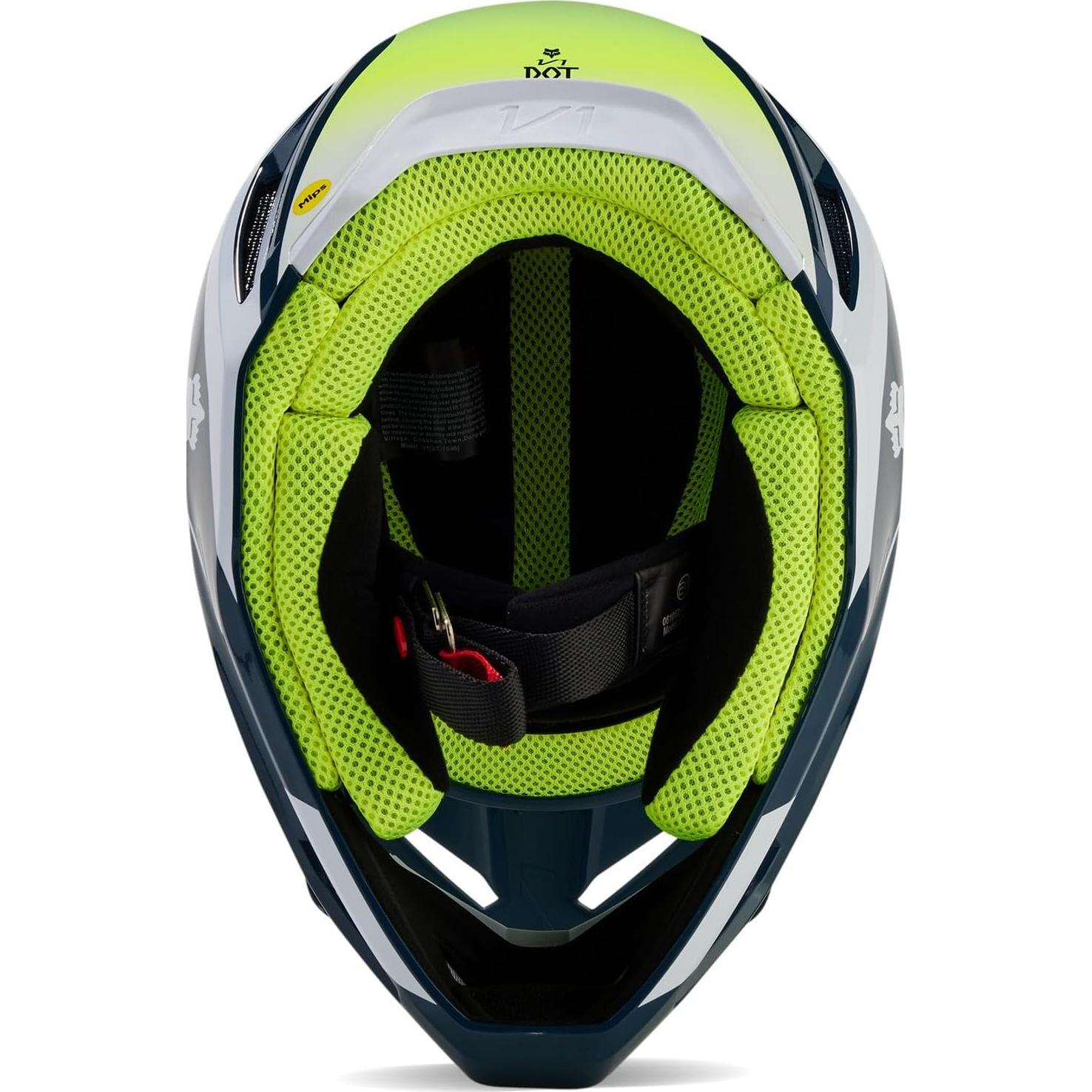 Casco de Motocross Fox Racing V1 Negro/Ballast Azul 2X