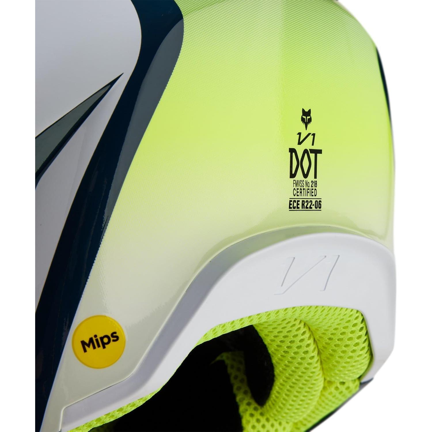 Casco de Motocross Fox Racing V1 Negro/Ballast Azul 2X