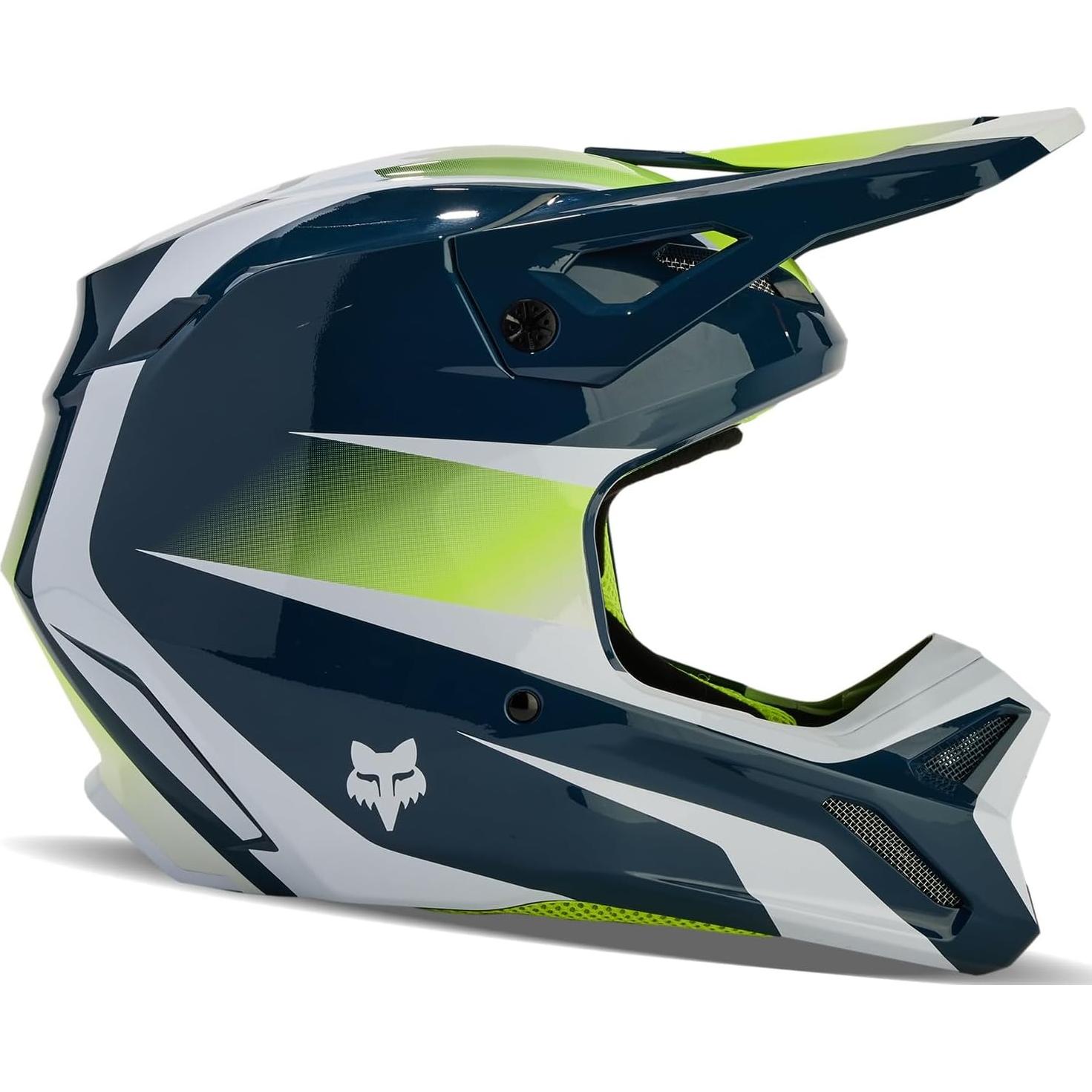 Casco de Motocross Fox Racing V1 Negro/Ballast Azul 2X