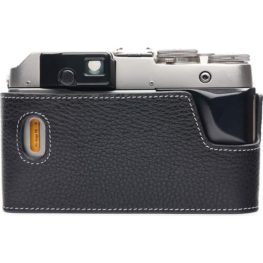 Funda de Cuero Real BolinUS para Cámara Contax G1 - Negro