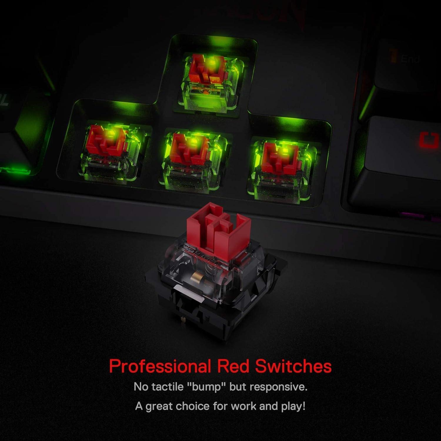 Teclado Mecánico Redragon K582 RGB 104 Teclas Anti-Ghosting
