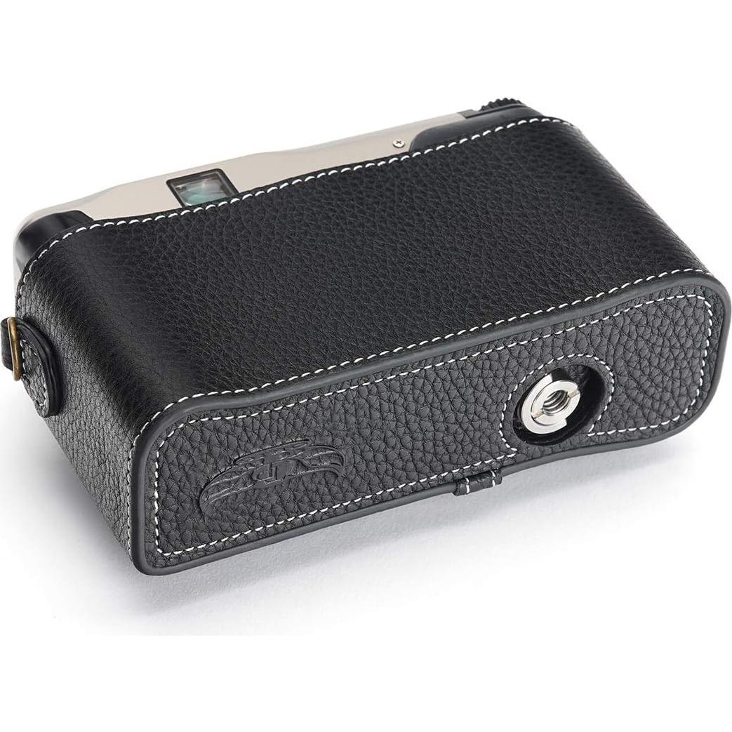 Funda de Cuero Real BolinUS para Cámara Contax TVS II Negra