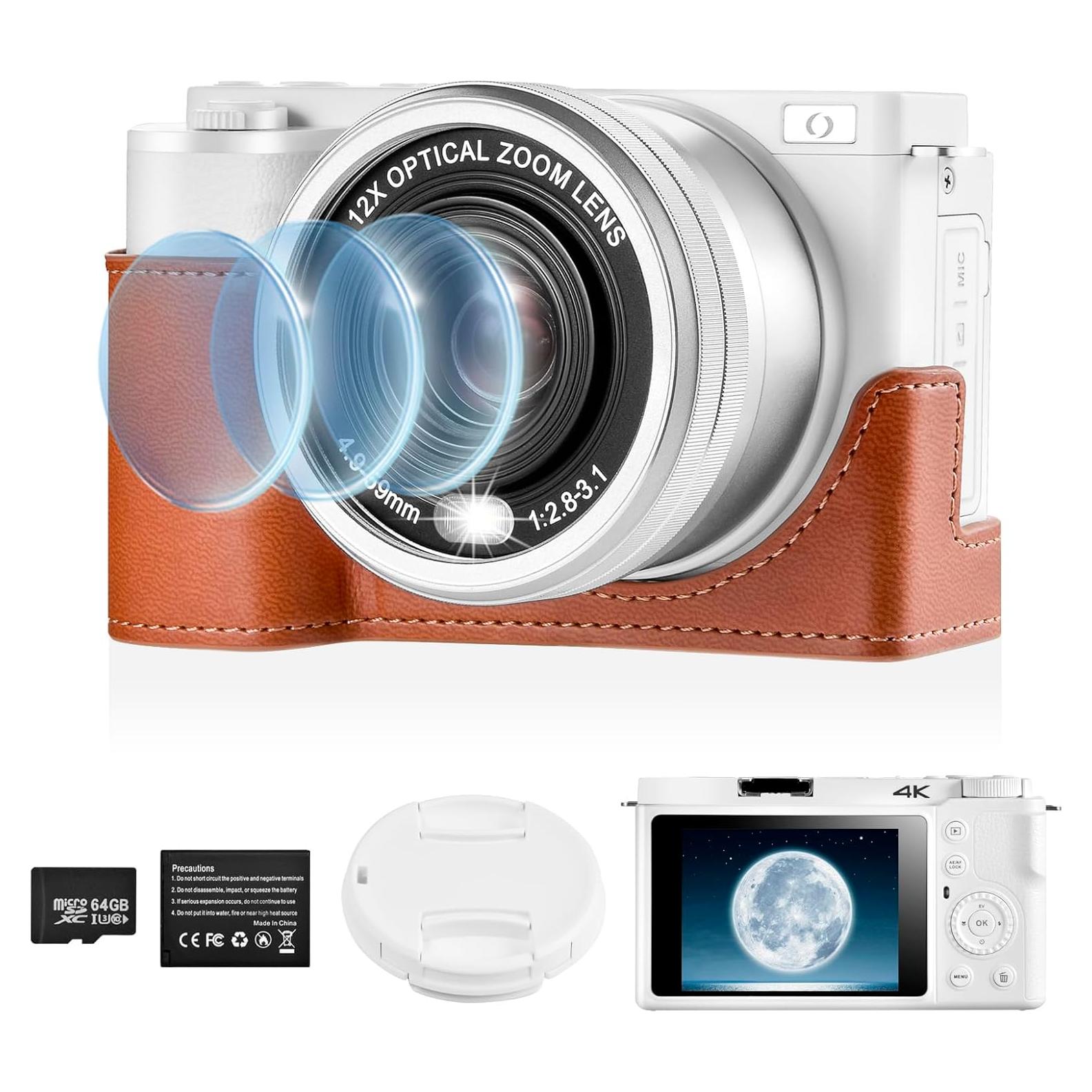 Cámara Digital 4K OIEXI W6 64MP Zoom Óptico 12X Autofocus