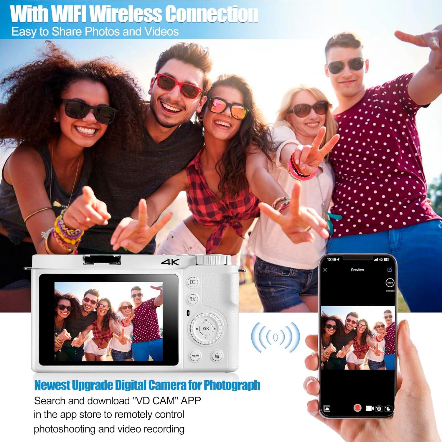 Cámara Digital 4K OIEXI W6 64MP Zoom Óptico 12X Autofocus