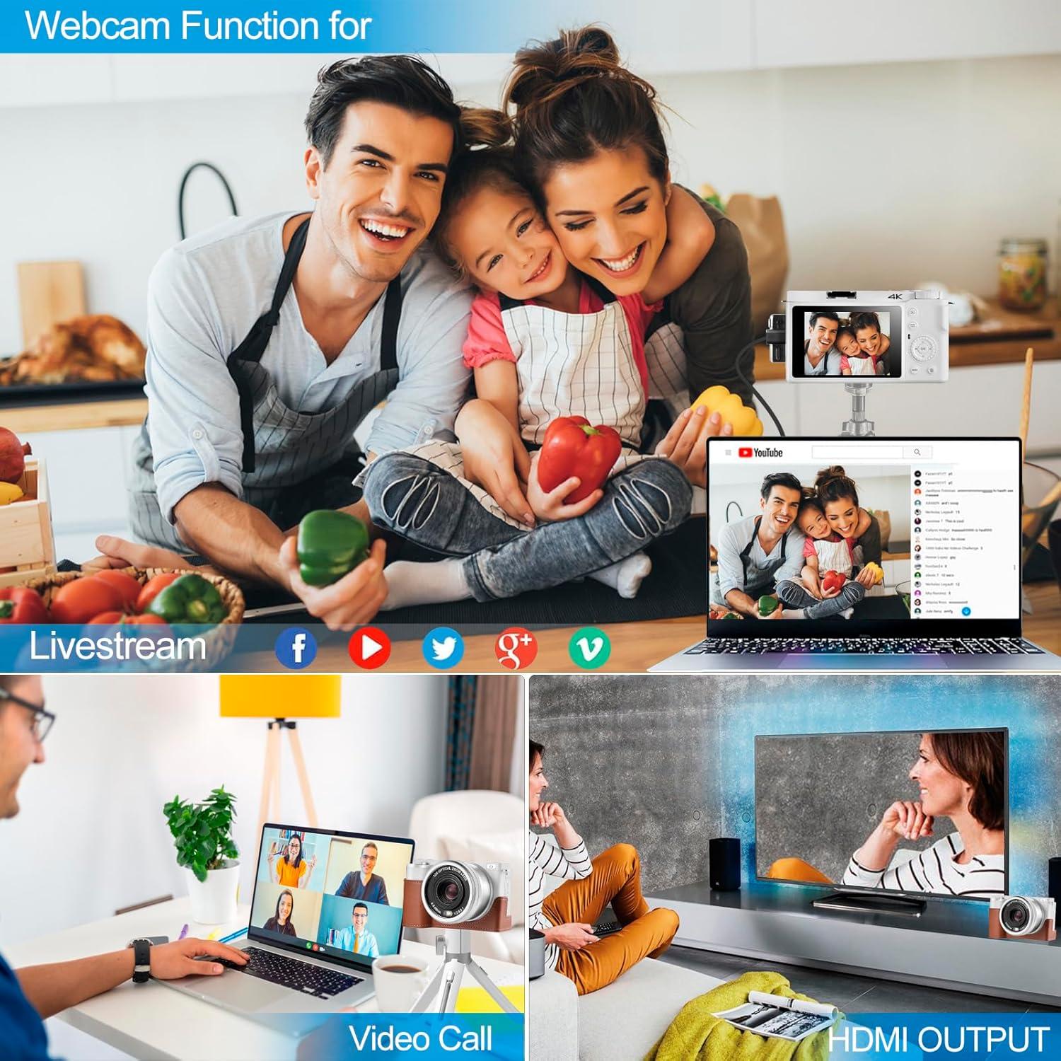 Cámara Digital 4K OIEXI W6 64MP Zoom Óptico 12X Autofocus