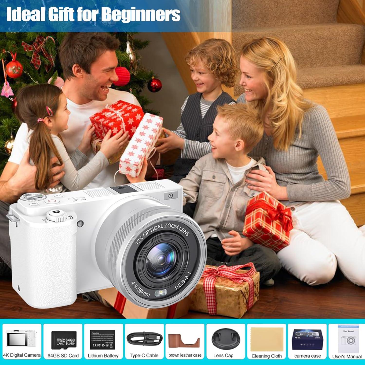 Cámara Digital 4K OIEXI W6 64MP Zoom Óptico 12X Autofocus