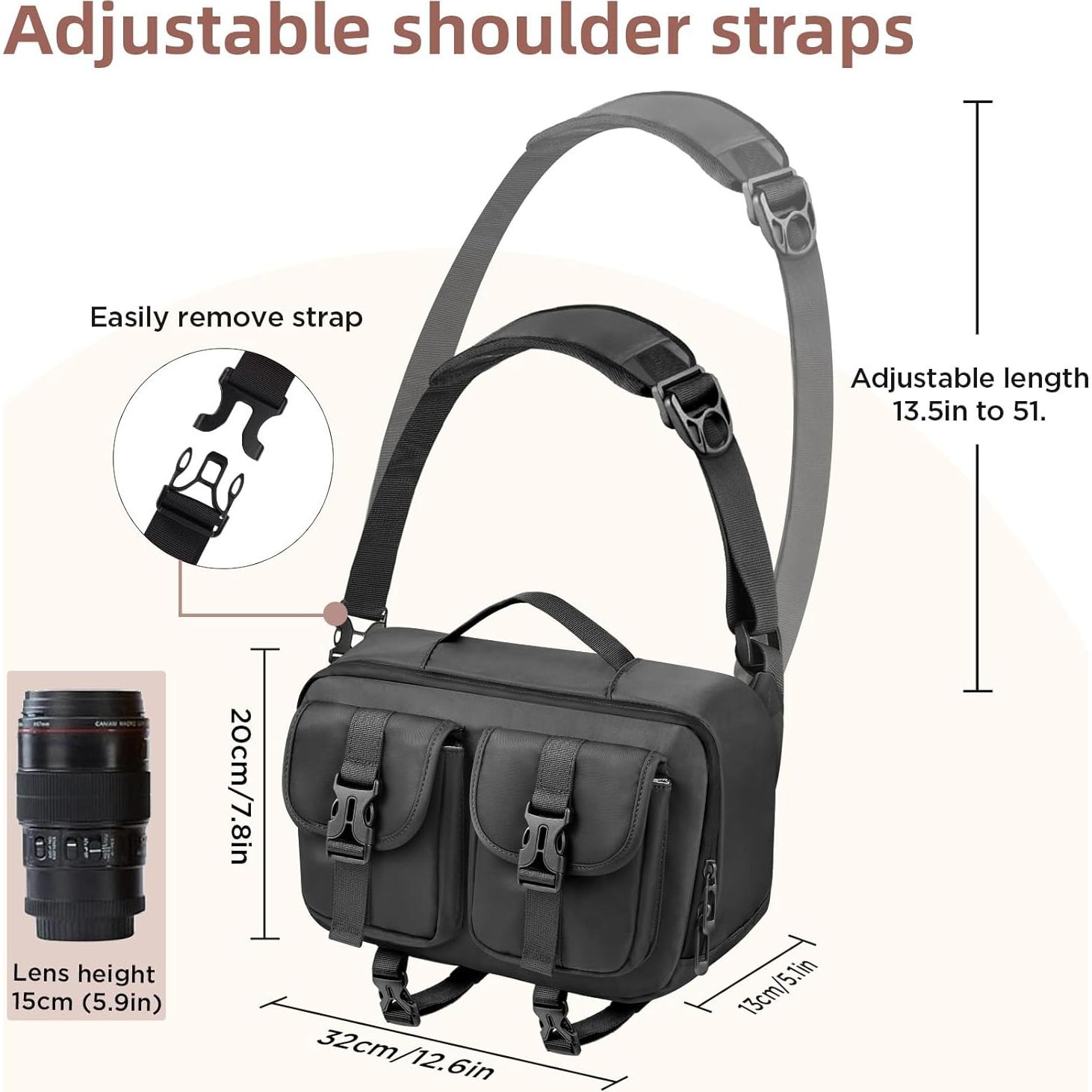 Bolsa de Mensajero para Cámara VISIO CA Impermeable 32x13x19.8cm