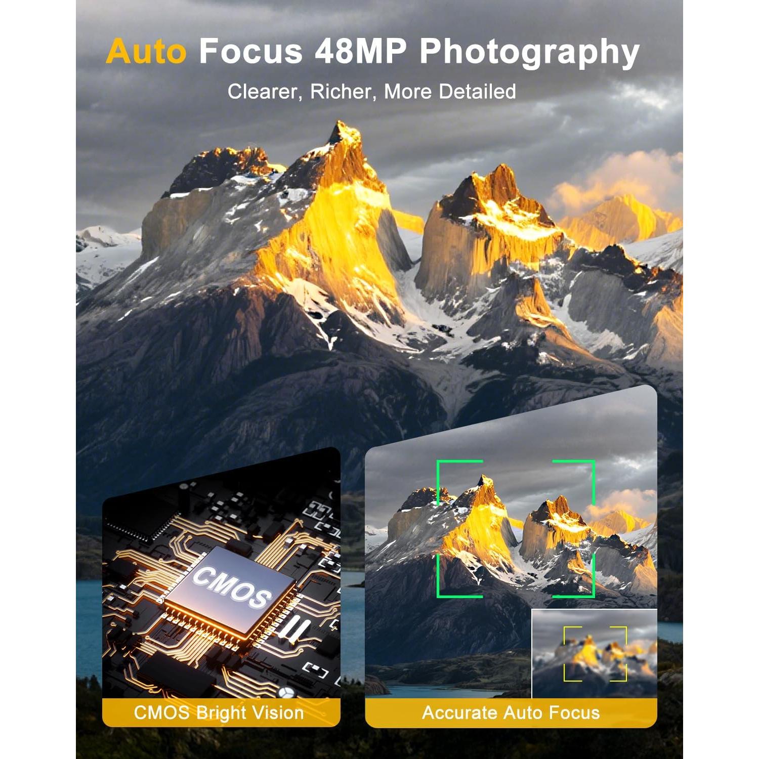 Cámara Digital 4K Camkory J-DC101-AF 48MP Zoom 16X