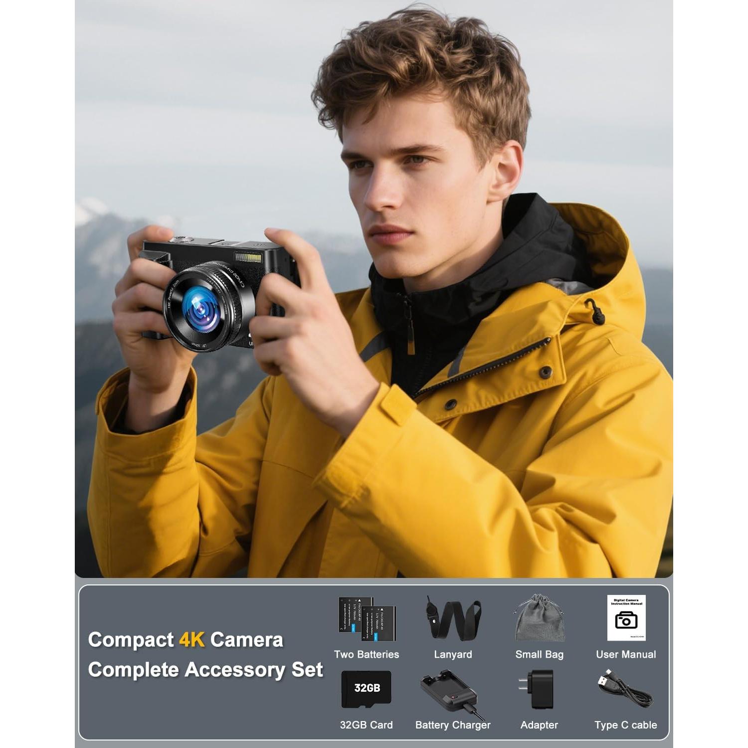 Cámara Digital 4K Camkory J-DC101-AF 48MP Zoom 16X