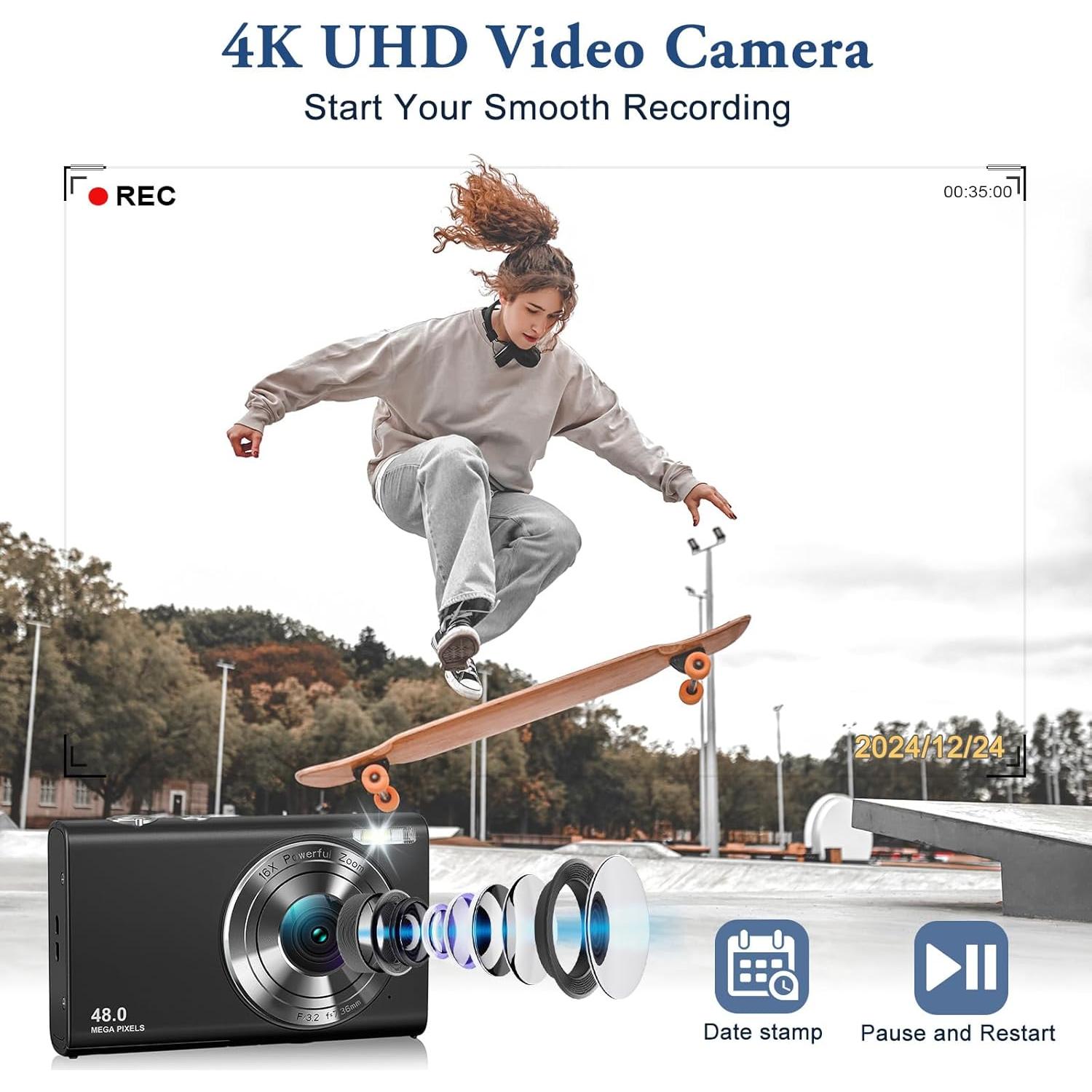 Cámara Digital 4K DSOEKEU DC402 48MP Autofocus Zoom 16X