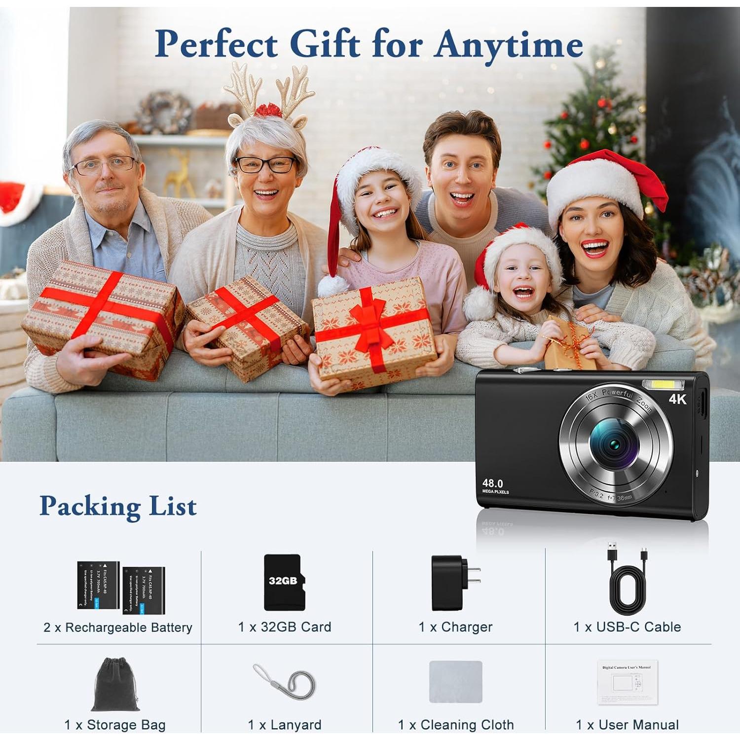 Cámara Digital 4K DSOEKEU DC402 48MP Autofocus Zoom 16X