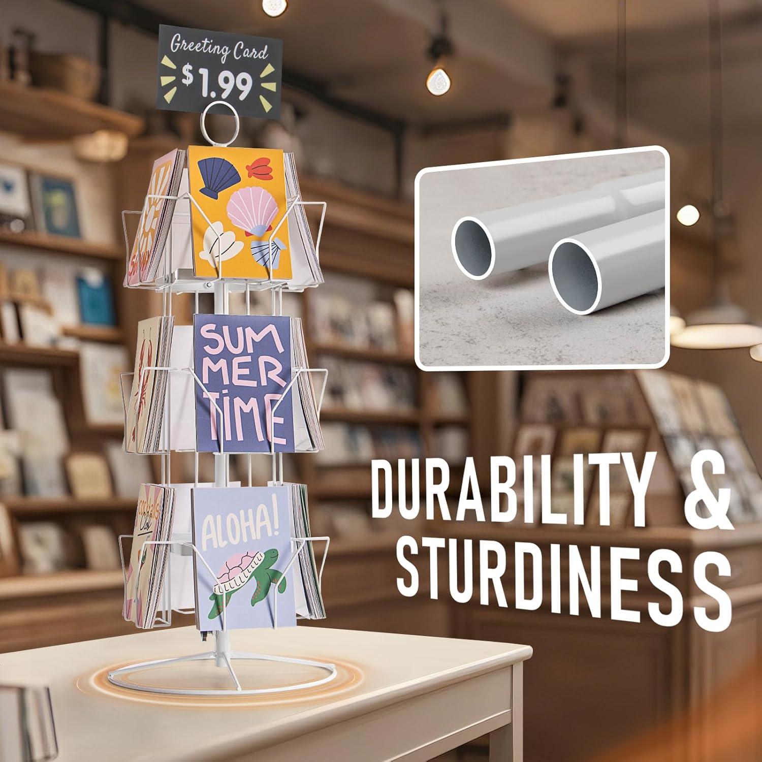 Soporte Giratorio para Tarjetas ANBOXIT 3 Niveles Metal Blanco