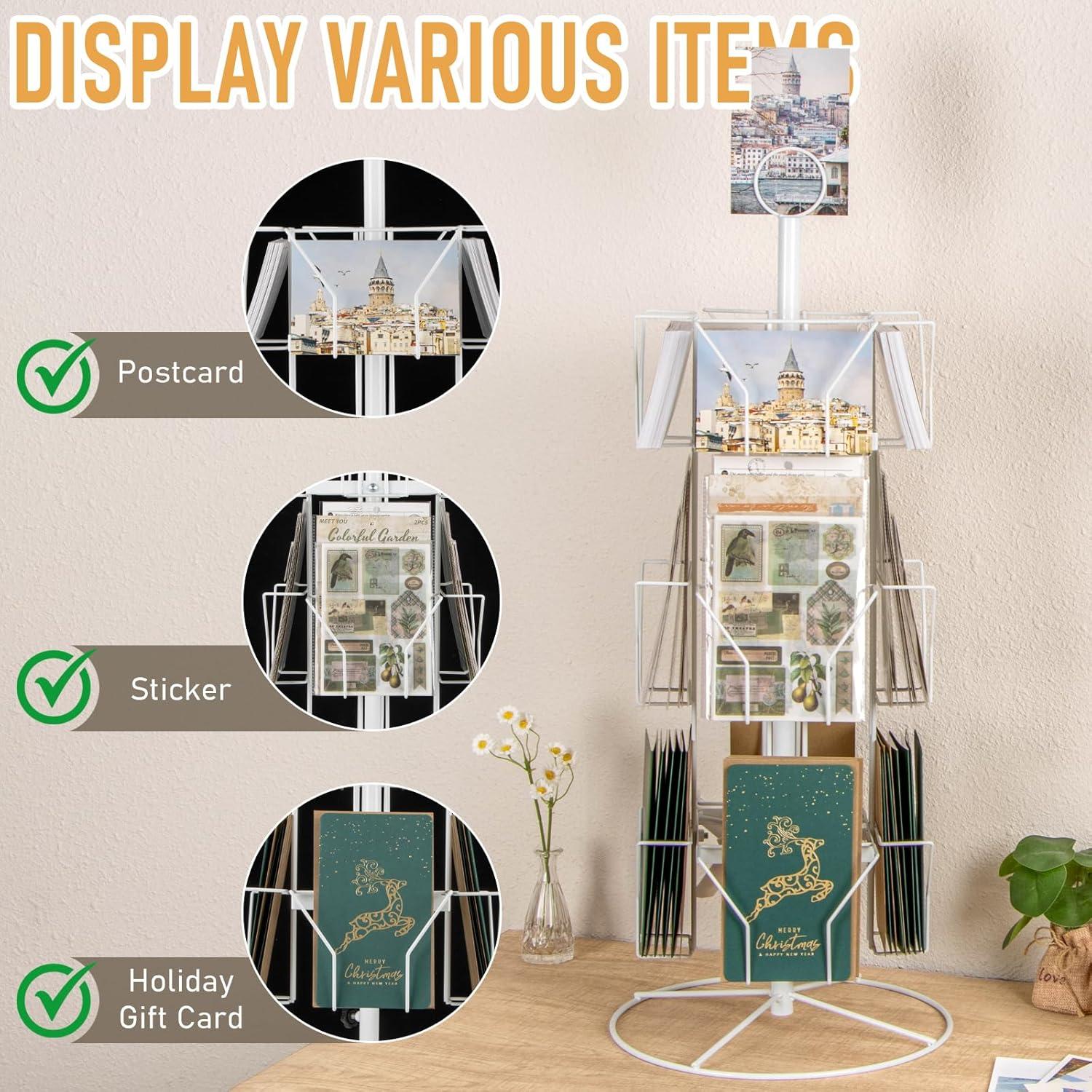 Soporte Giratorio para Tarjetas ANBOXIT 3 Niveles Metal Blanco