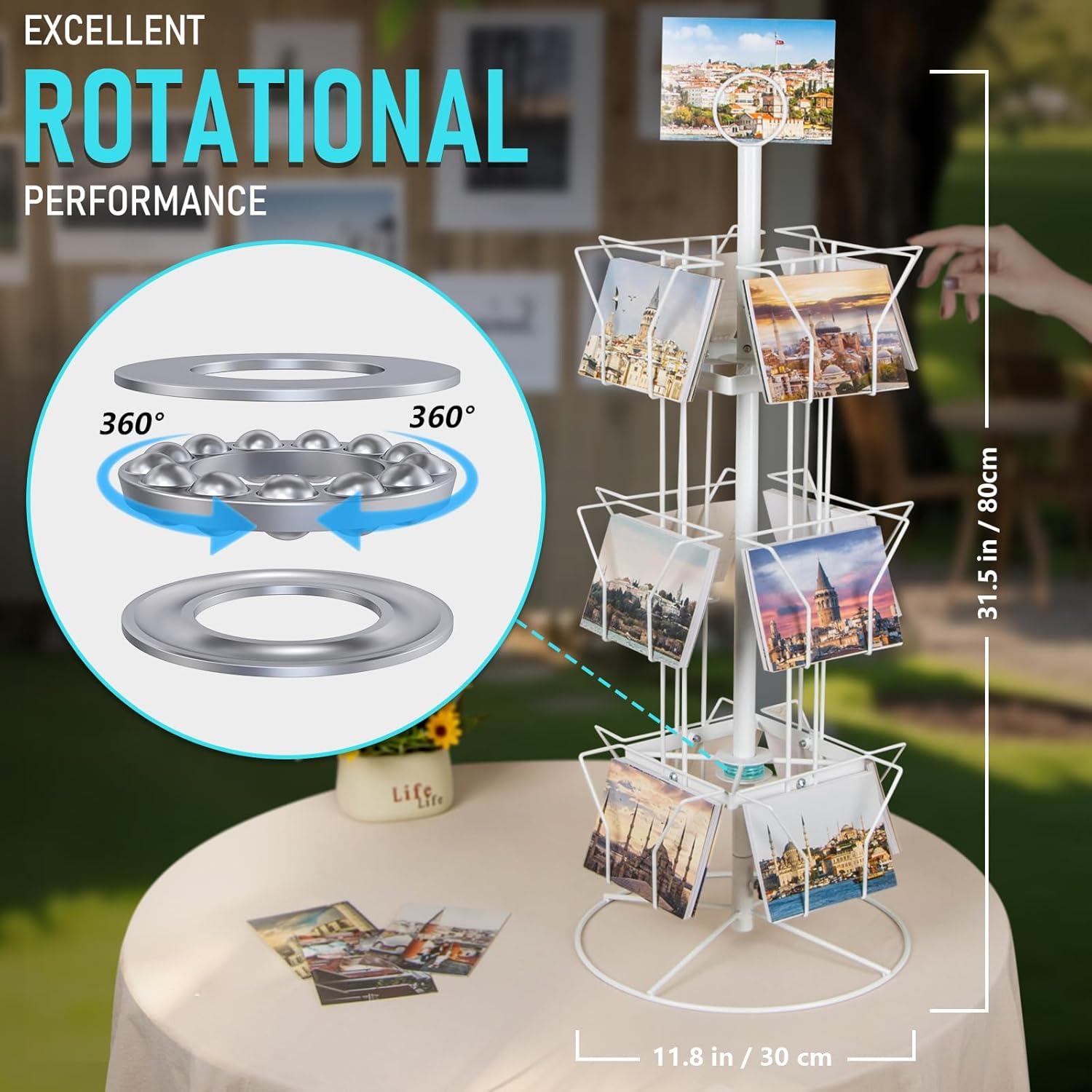 Soporte Giratorio para Tarjetas ANBOXIT 3 Niveles Metal Blanco