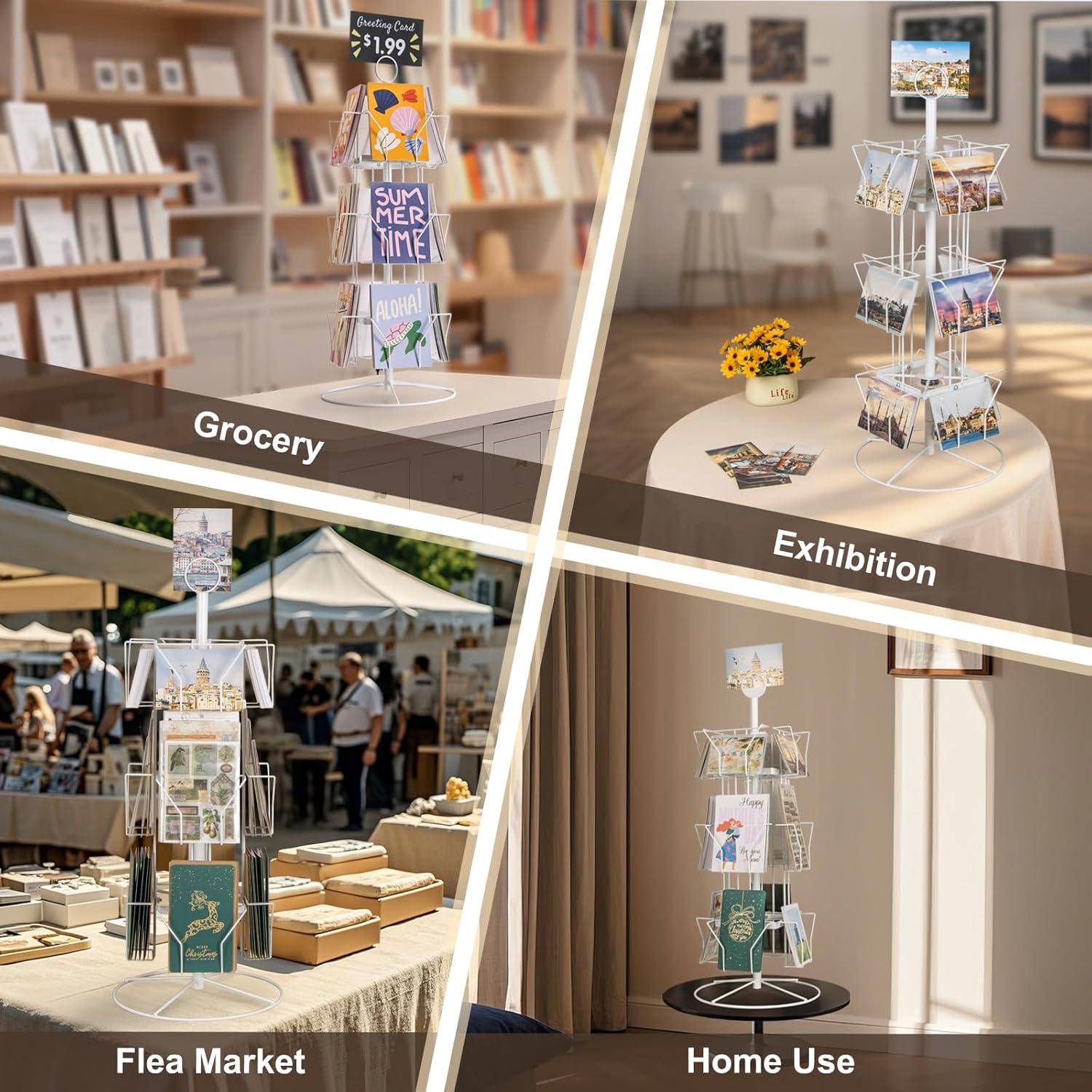 Soporte Giratorio para Tarjetas ANBOXIT 3 Niveles Metal Blanco