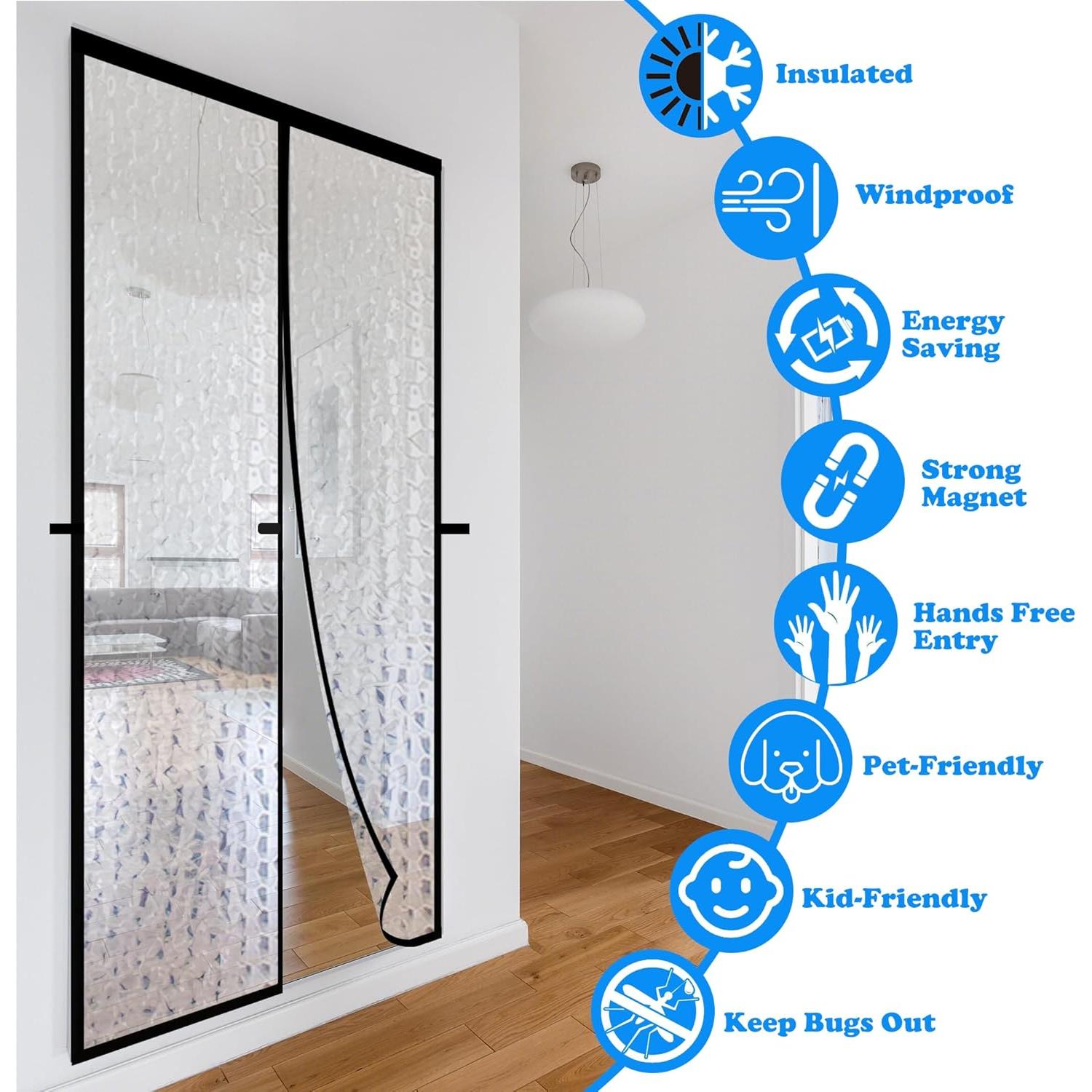 Cortina de Puerta Aislante Magnética RELIANCER 76.2x198.1cm