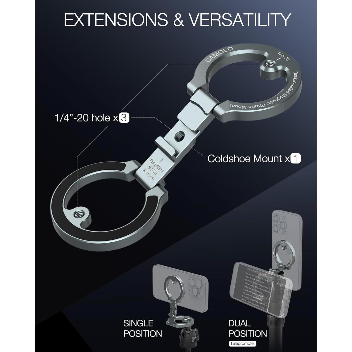 Soporte Magnético Doble para Teléfono CAMOLO MG-02 Ajustable