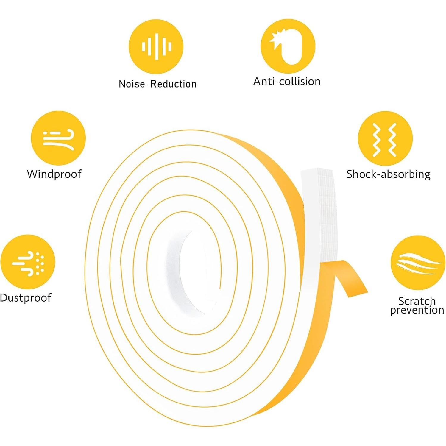 Cinta de sellado adhesiva Trisiki 3.05m para puertas y ventanas