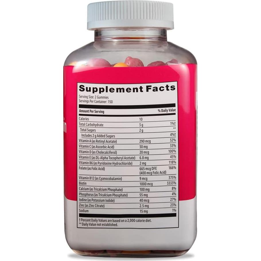 Multivitamínico Gominolas para Mujeres Amazon Basics 300 Unidades