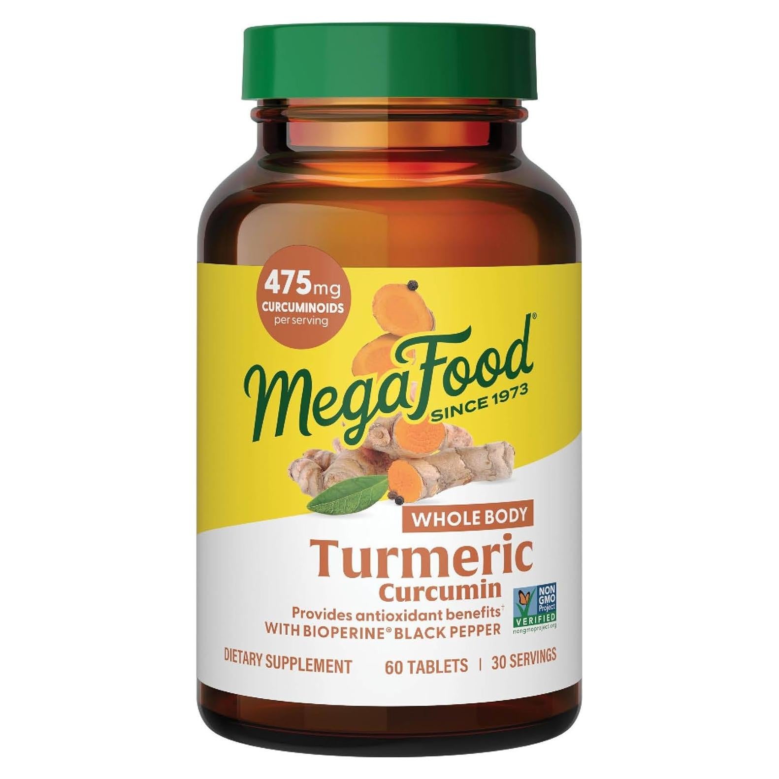 Suplemento de Cúrcuma Curcumina MegaFood 475 mg - 60 Tabletas