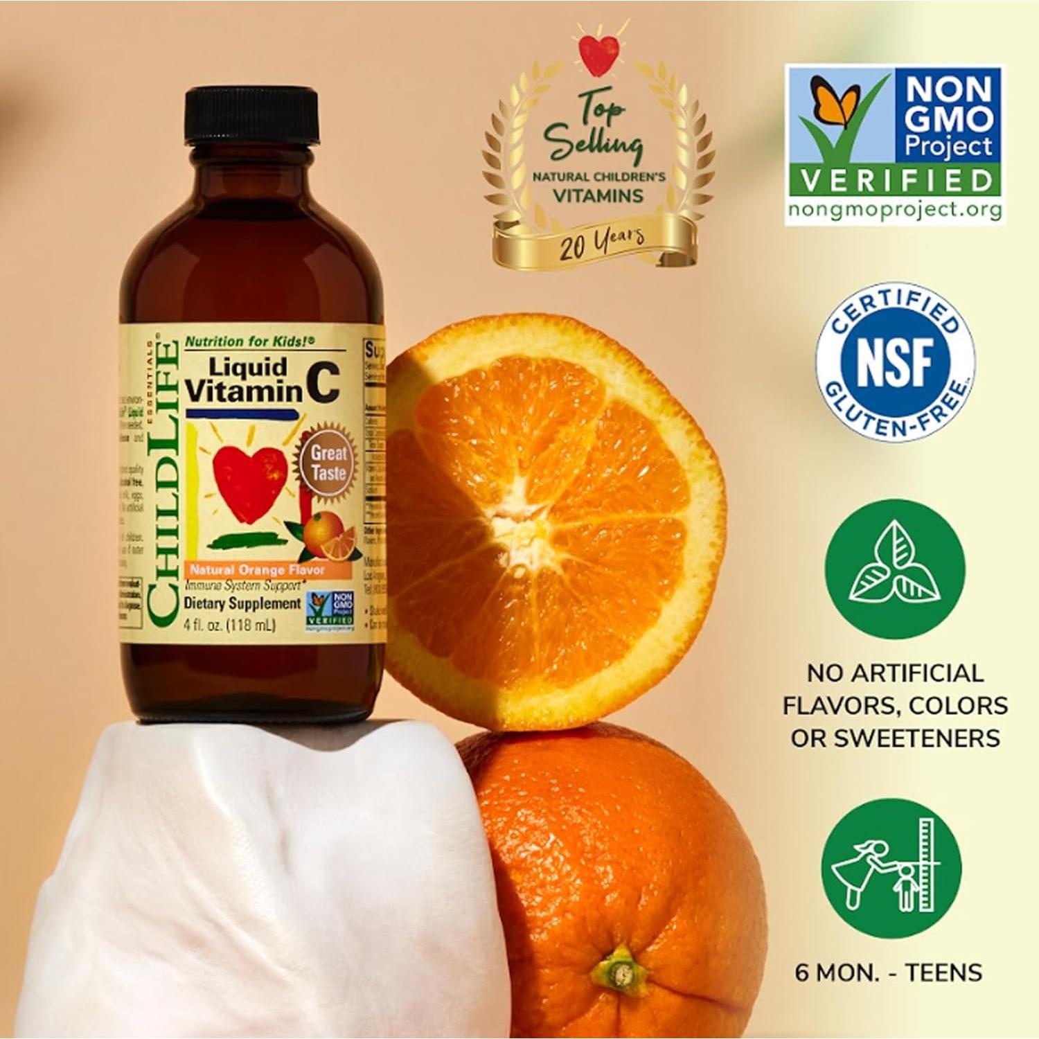 Vitamina C Líquida ChildLife 118 ml - Apoyo Inmunológico Niños